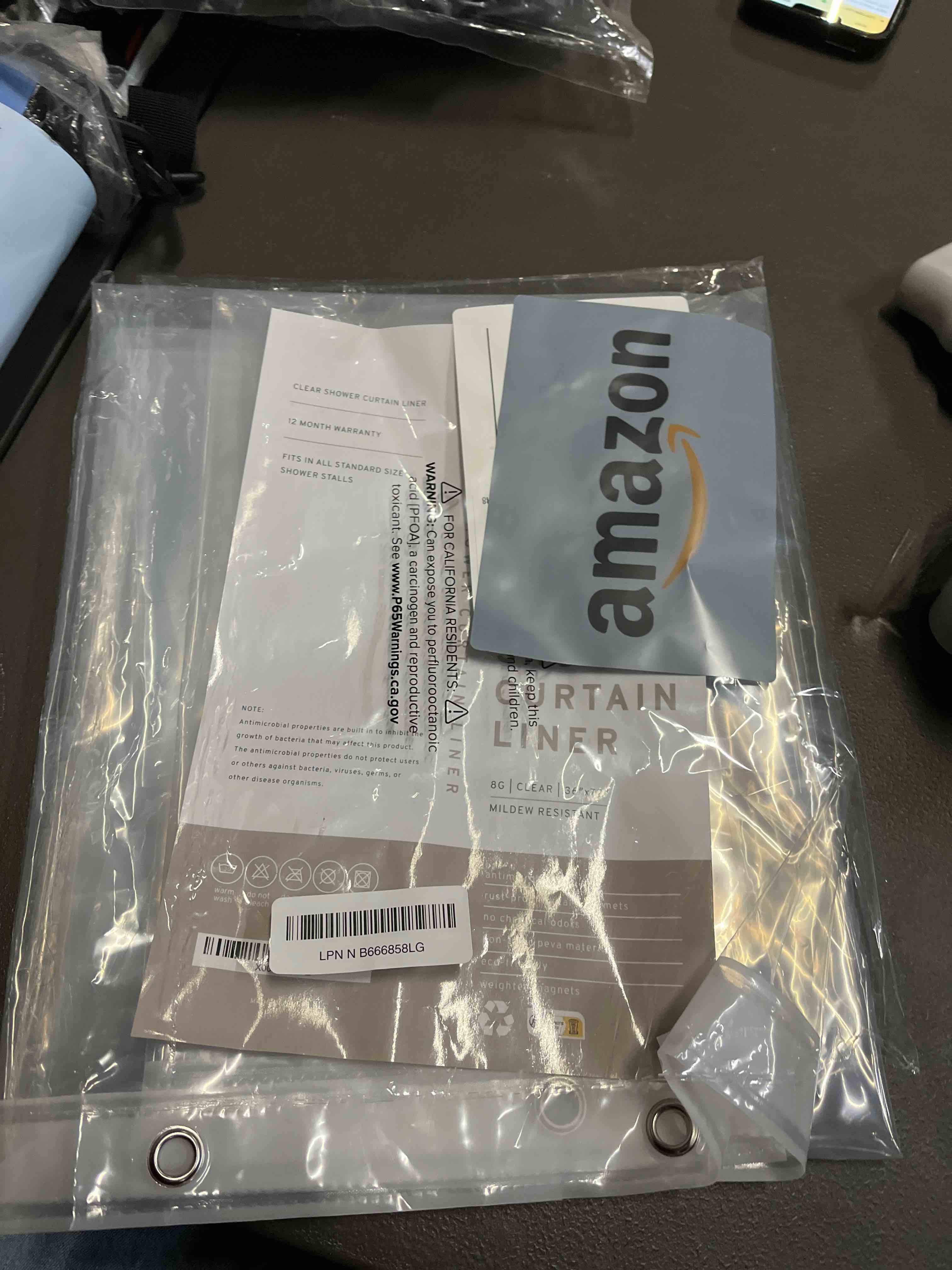 Condition photo showing Good Condition for LiBa Bathroom Shower Curtain - Waterproof Plastic Shower Curtain Premium PEVA Non-Toxic with Rust Proof Grommets Clear 8G Heavy Duty Bathroom Accessories 36x72 1a. 8g-clear 36"W x 72"L (Pack of 1)