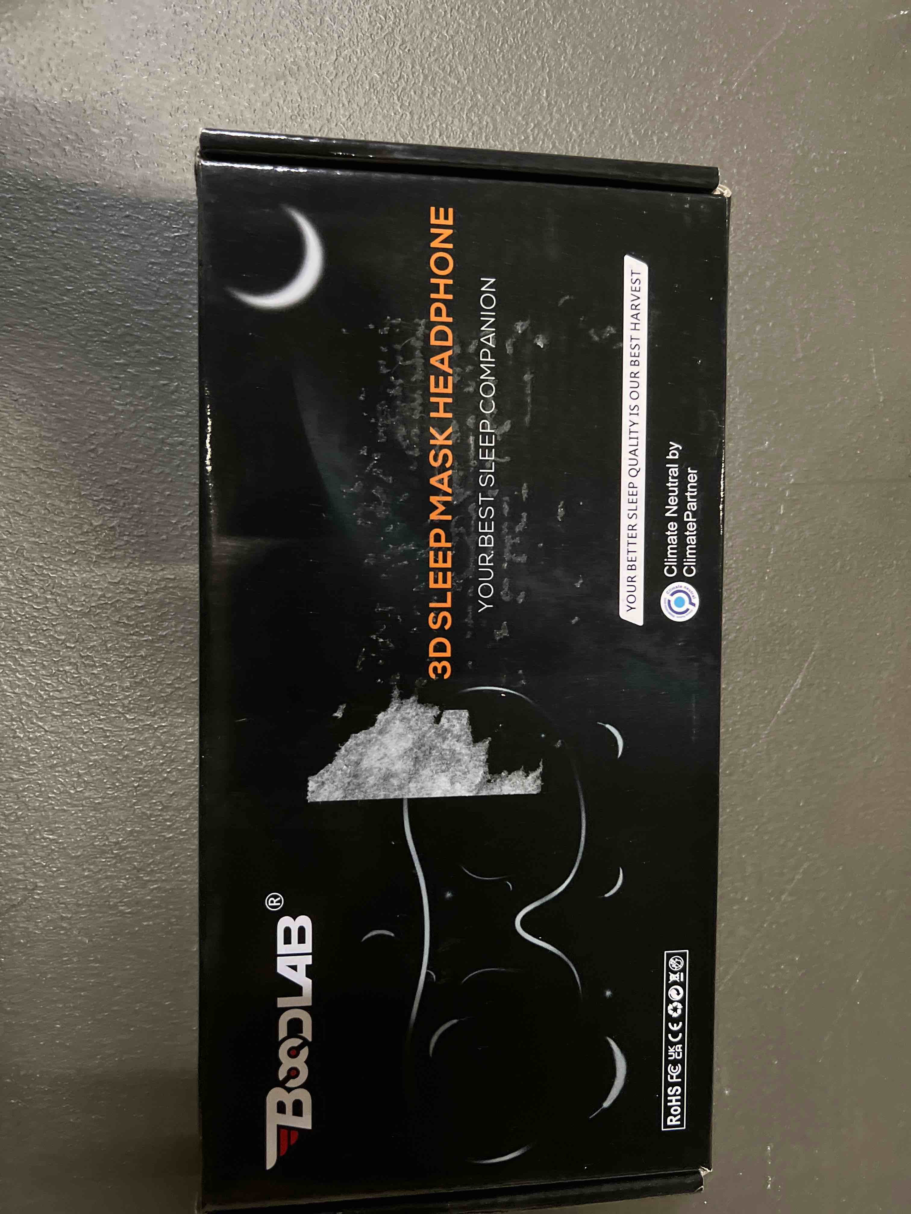 Condition photo showing Good Condition for Bluetooth Sleep Mask, Boodlab Sleep Mask with Bluetooth Headphones, Sleeping Headphones for Side Sleepers Travel Yoga, Cool Tech Gadgets Unique Gift for Valentine's Mother's Day Birthday Christmas Black Gray