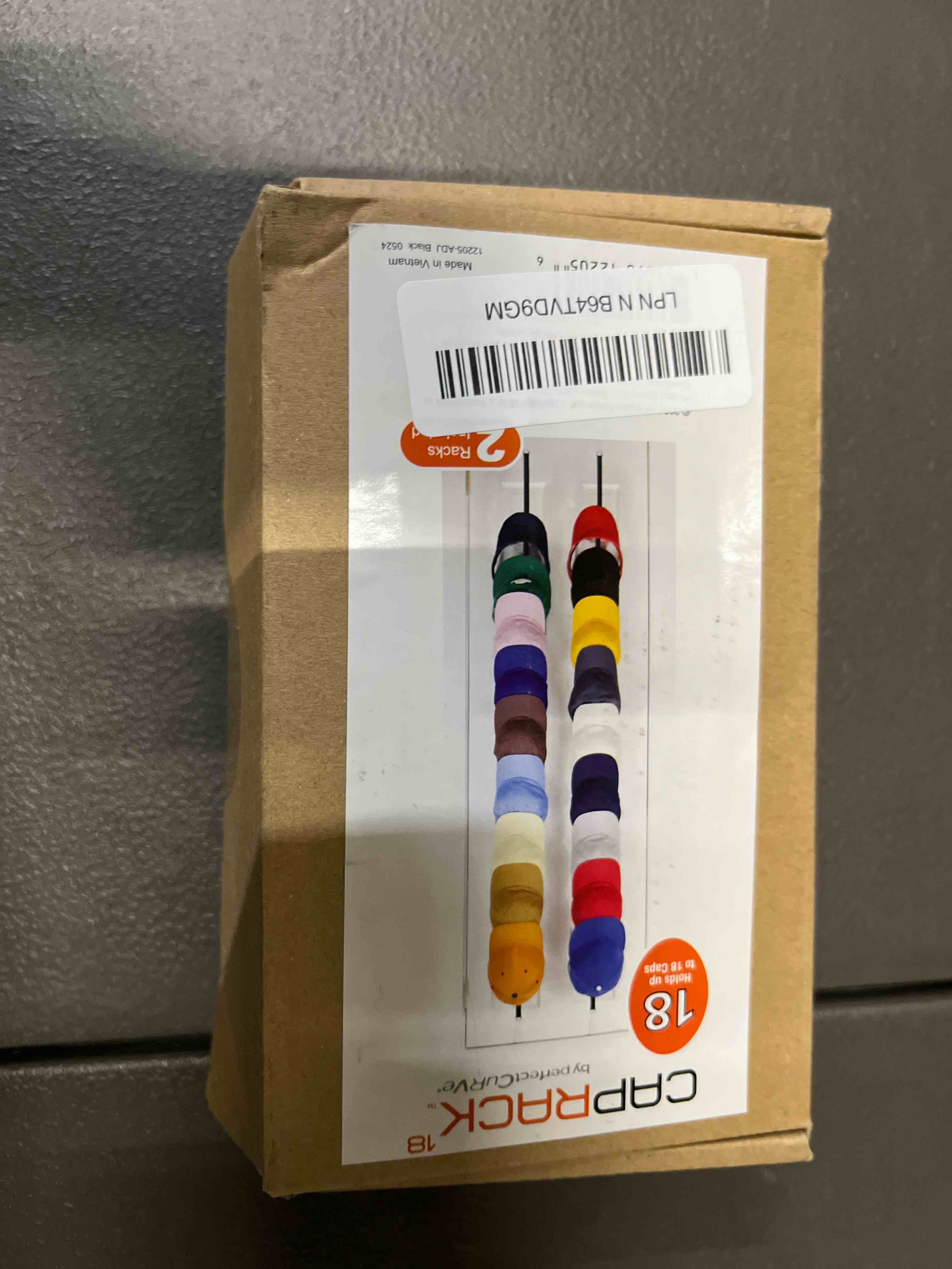 Condition photo showing Good Condition for Perfect Curve CapRack | Over-The-Door Hat Organizer for Baseball Caps | 2 Straps, Holds 18-36 Adjustable Caps | Black 2 Straps - up to 36 Caps