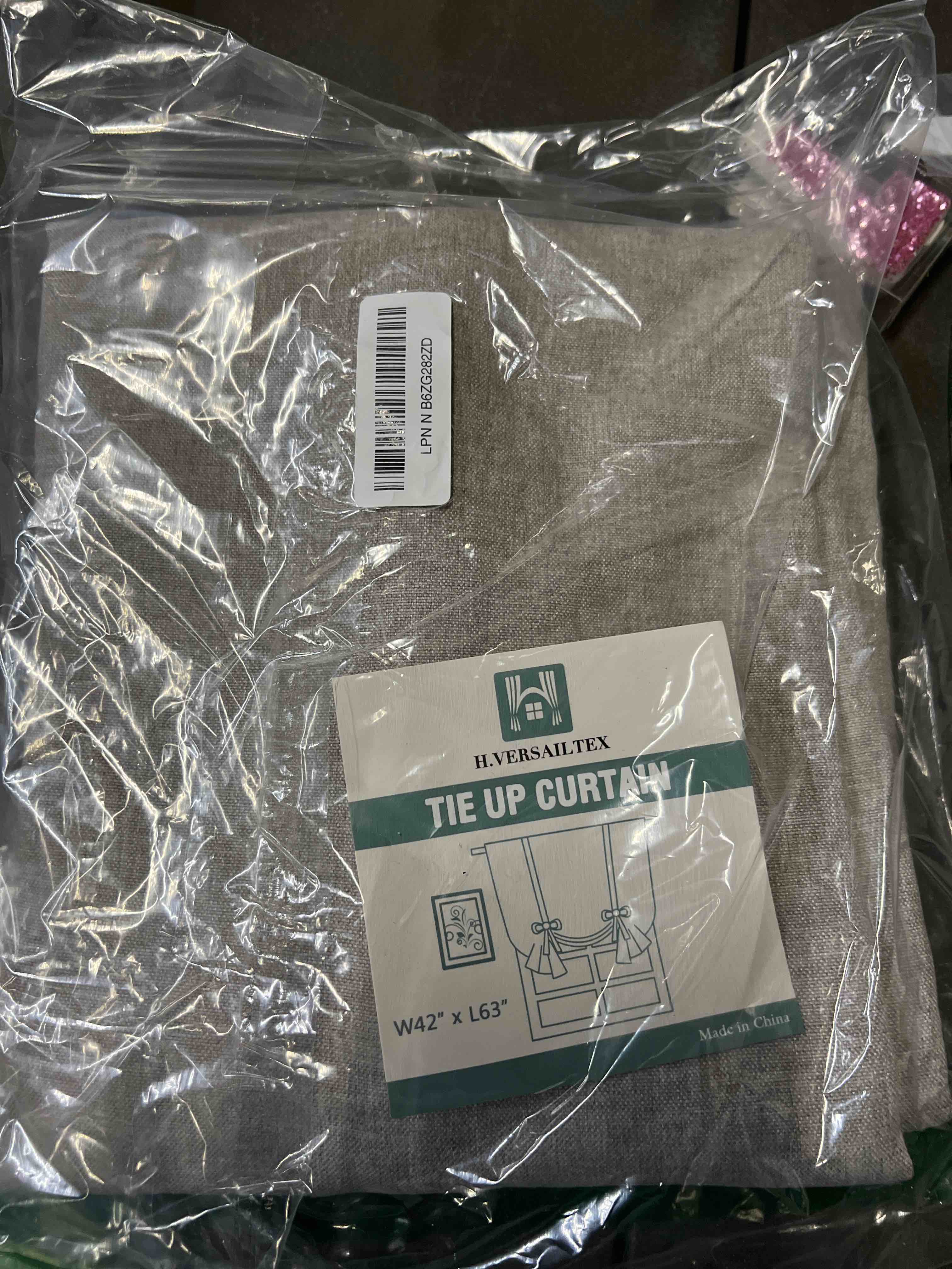 Condition photo showing Good Condition for h.versailtex linen textured tie up curtains for windows light reducing curtains waterproof balloon curtains soft thick rich material, rod pocket 1 pack, 42 inches w x 63 inches l, taupe