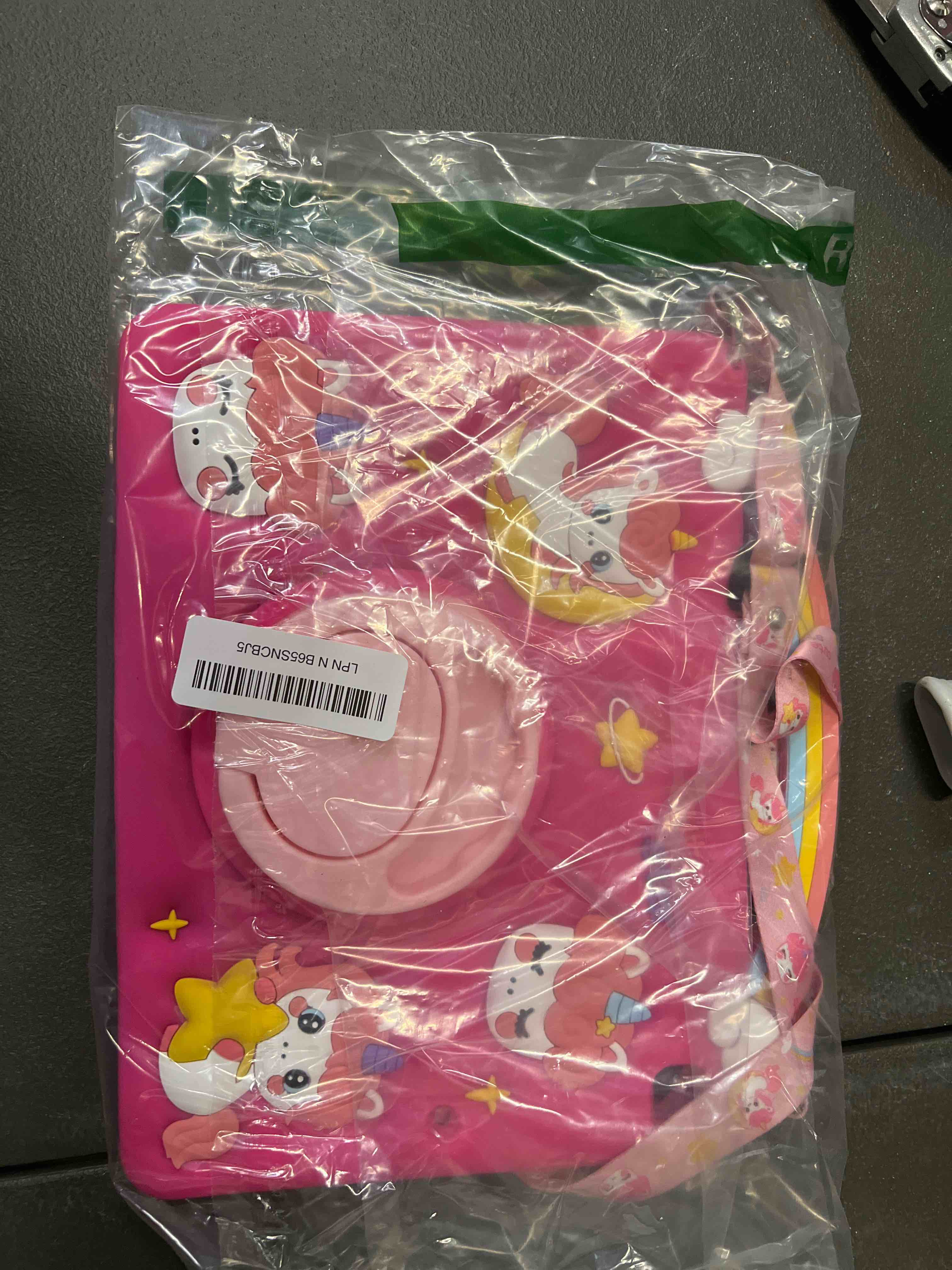 Condition photo showing Good Condition for wesadn for ipad 9th generation case 10.2 inch for ipad 8th 7th gen case 2021 girls kids cute cartoon rainbow unicorn tablet cover with strap rotating stand handle for ipad 10.2 cases, rose pink for ipad 9th/8th/7th generation 10.2 pose pink