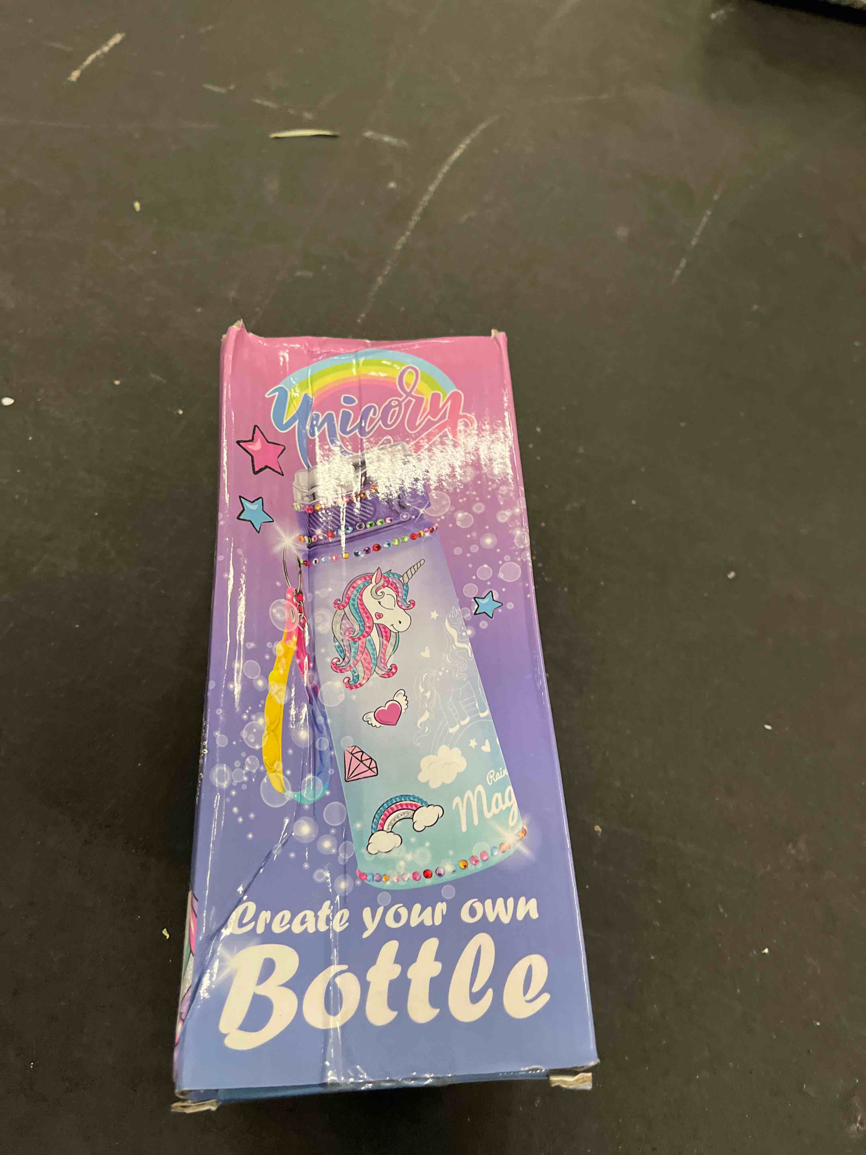 Condition photo showing Good Condition for get trend unicorn decorate your own water bottle kit girls, teens, 18.6 fl oz, diy stickers key ring gems gifts for girls (multi unicorn)