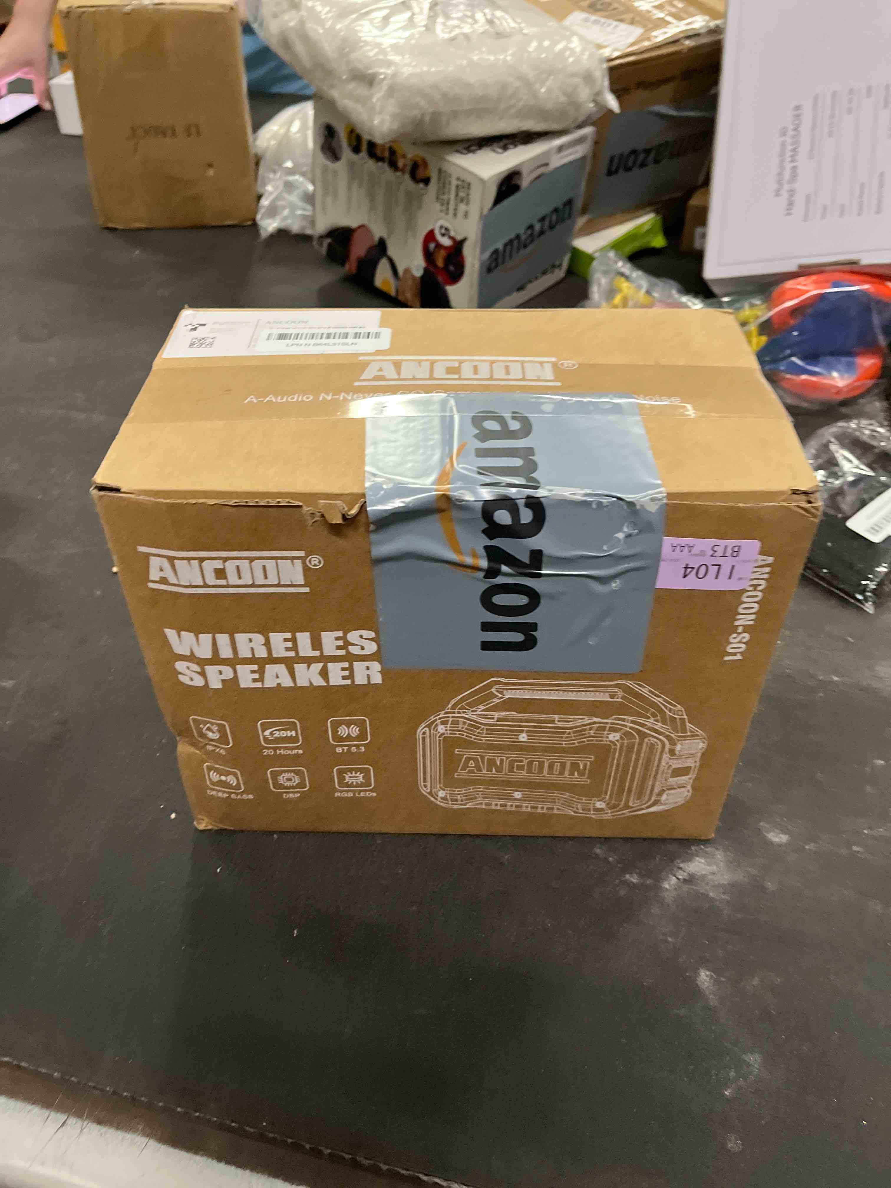 Condition photo showing Good Condition for speakers bluetooth wireless: 80w(peak) loud speaker with bass, 20h playtime, ipx6 waterproof, large jobsite speakers for work, outdoor, workshop, garage, portable speaker with tws (black)
