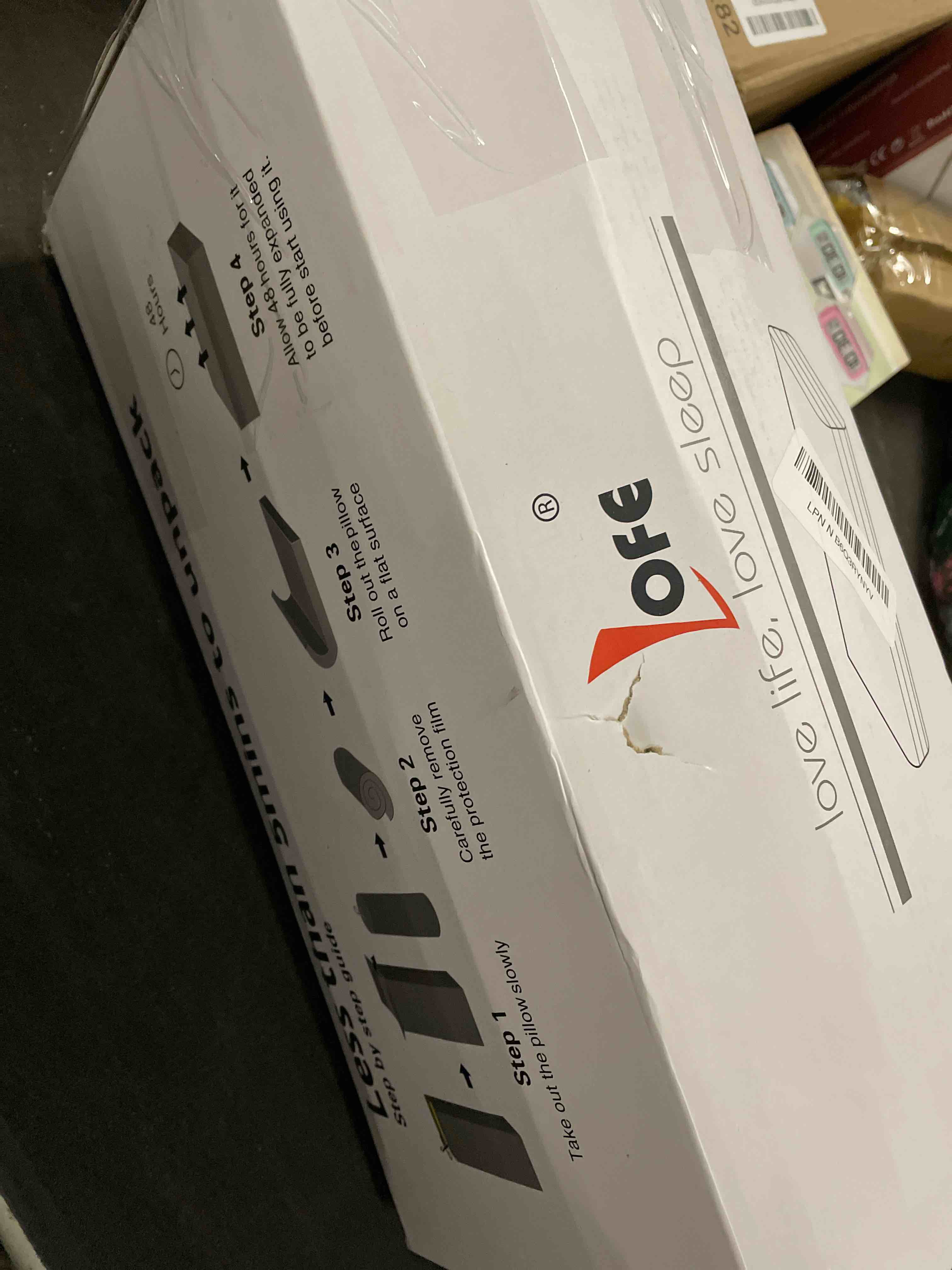 Condition photo showing Good Condition for lofe contour pillow with softer neck support - adjustable softness cervical neck pillow for ideal support, 4 layers contour pillow for all sleepers, ergonomic side sleeper pillow for less neck pain grey 23*14in