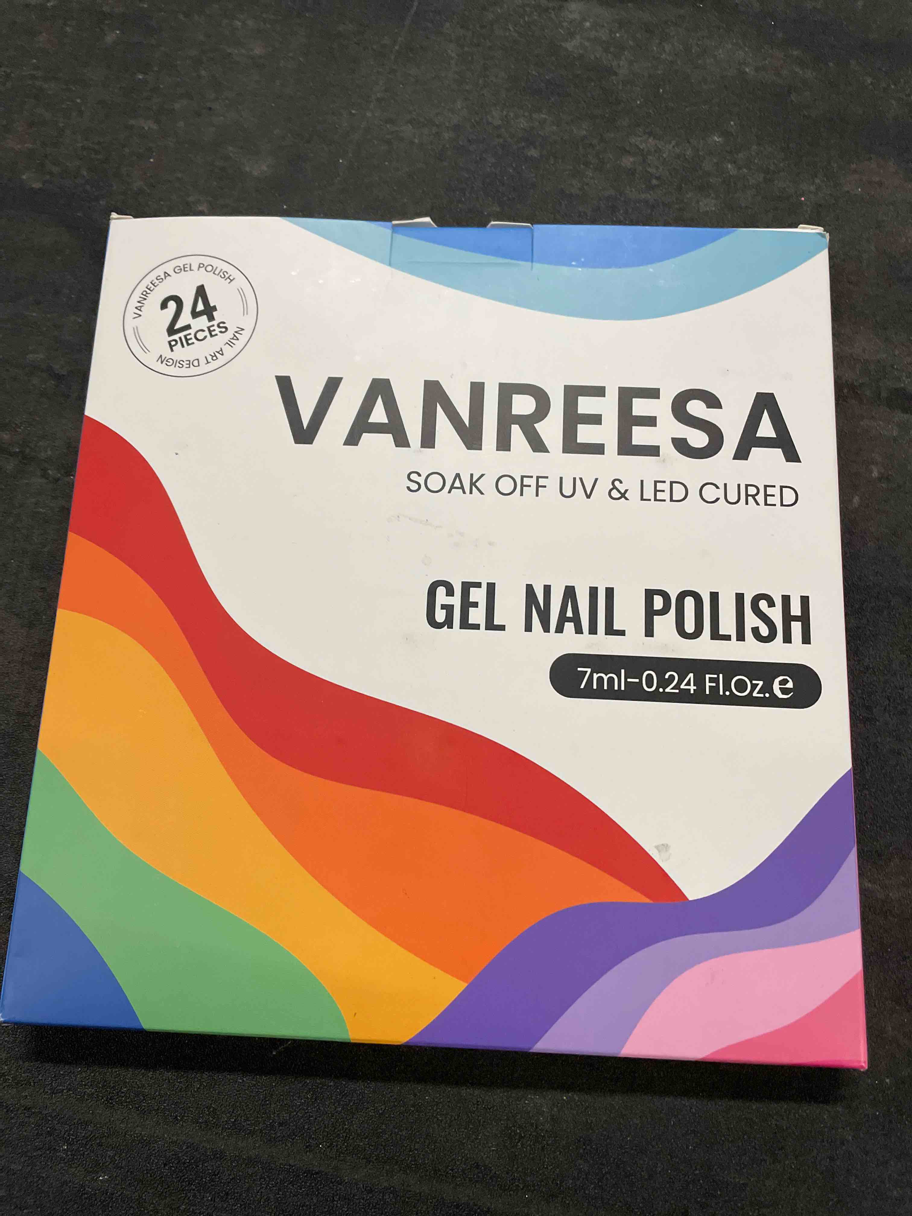 Condition photo showing Good Condition for vanreesa 24 pcs gel nail polish set -trendy colors gel polish with base coat & 4 effects of top coat white nude pink orange yellow green blue purple black gel polish set nail kit gifts for women girls sweet candy