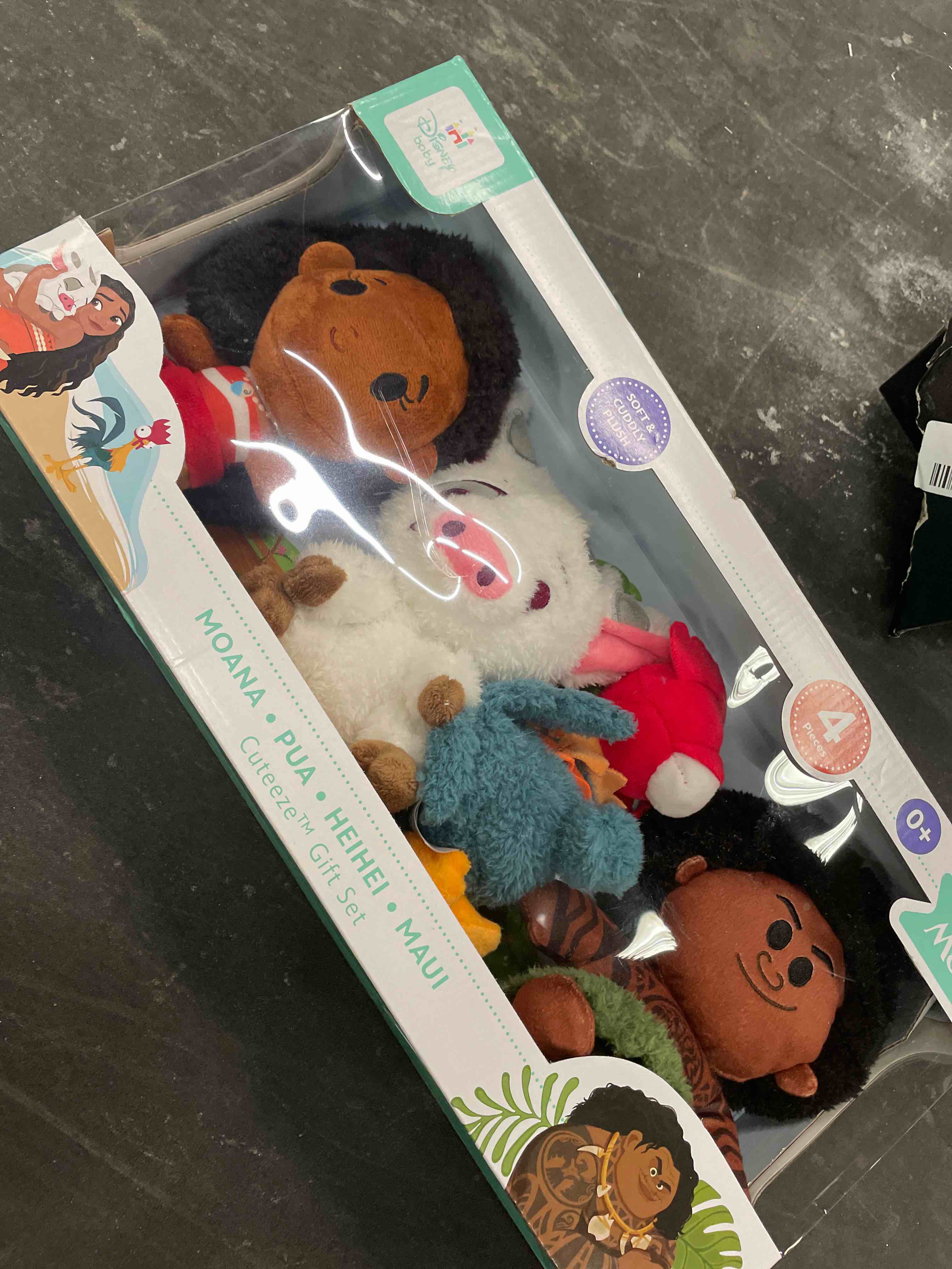 Condition photo showing Good Condition for kids preferred disney baby moana 4 piece cuteeze set - moana, maui, hey hey, and pua plush - collectible stuffed animals for babies, toddlers, & kids