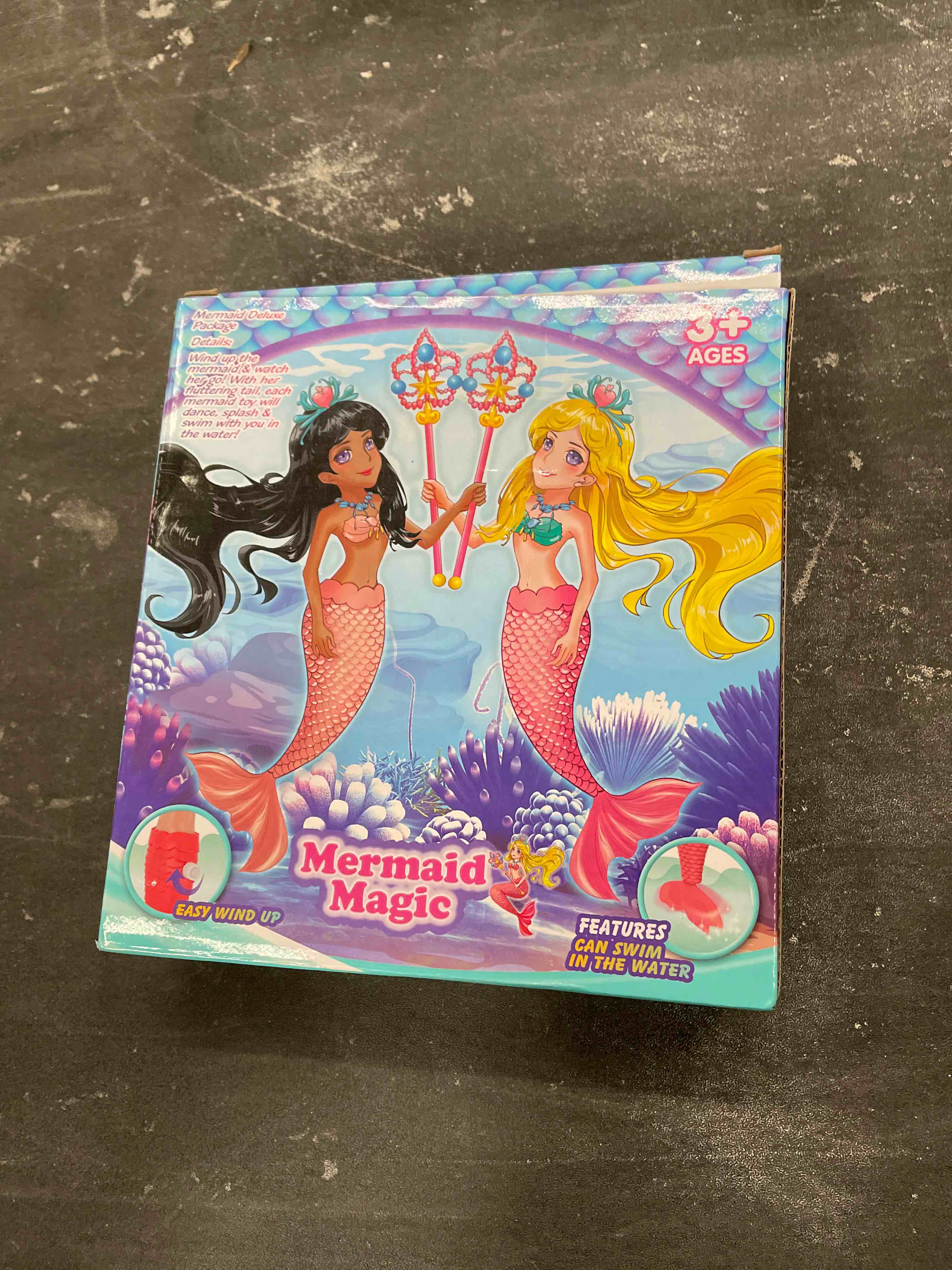 Condition photo showing Good Condition for mermaid bath toys for toddlers kids girls - princess wind up tail flap floating water bathtub toys, swimming pool bathing time fun (4 pack)