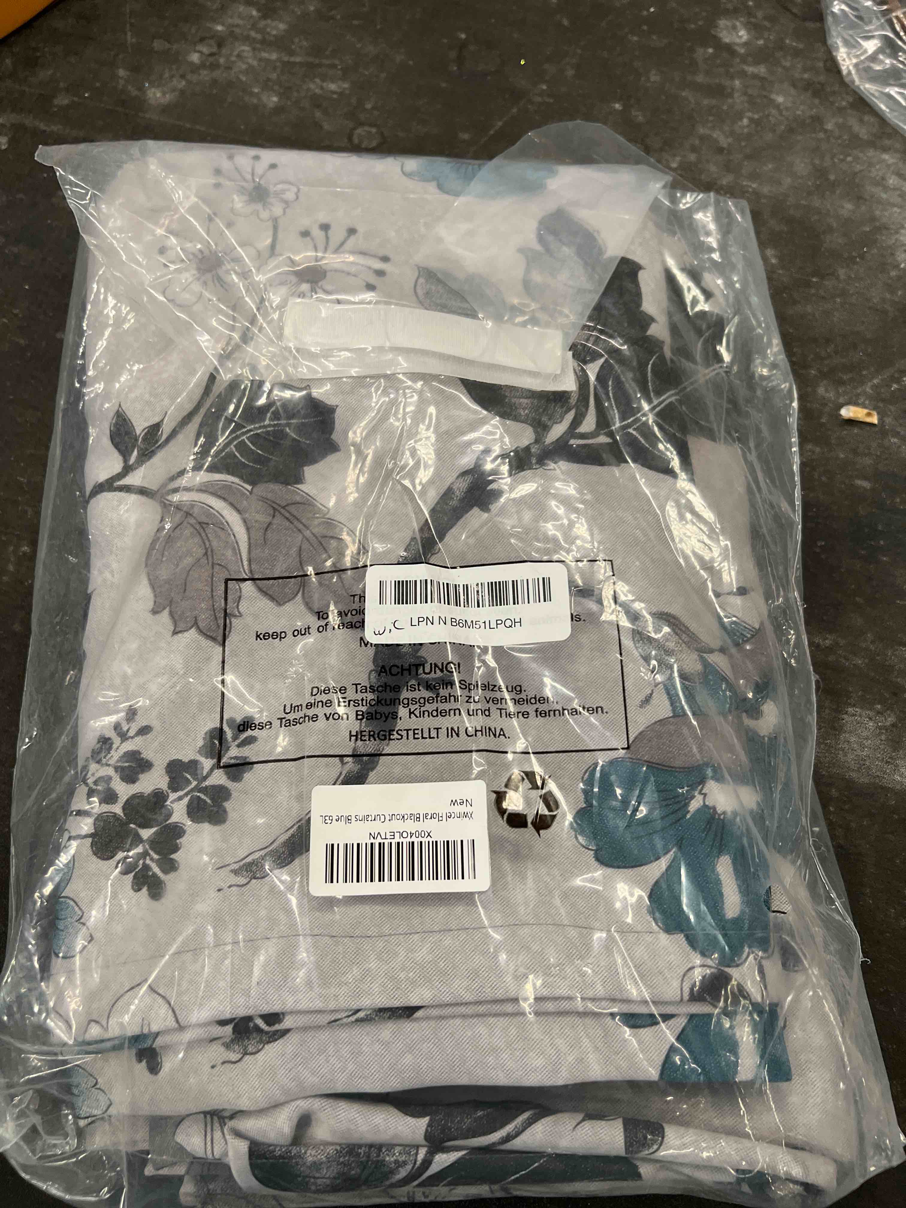 Condition photo showing Good Condition for 100% blackout curtains for bedroom, grey floral printed curtains 63 inch length for living room darkening thermal insulated watercolor patterned drapes, grommet window curtains 2 panels 52"w x 63"l (pack of 2) grey