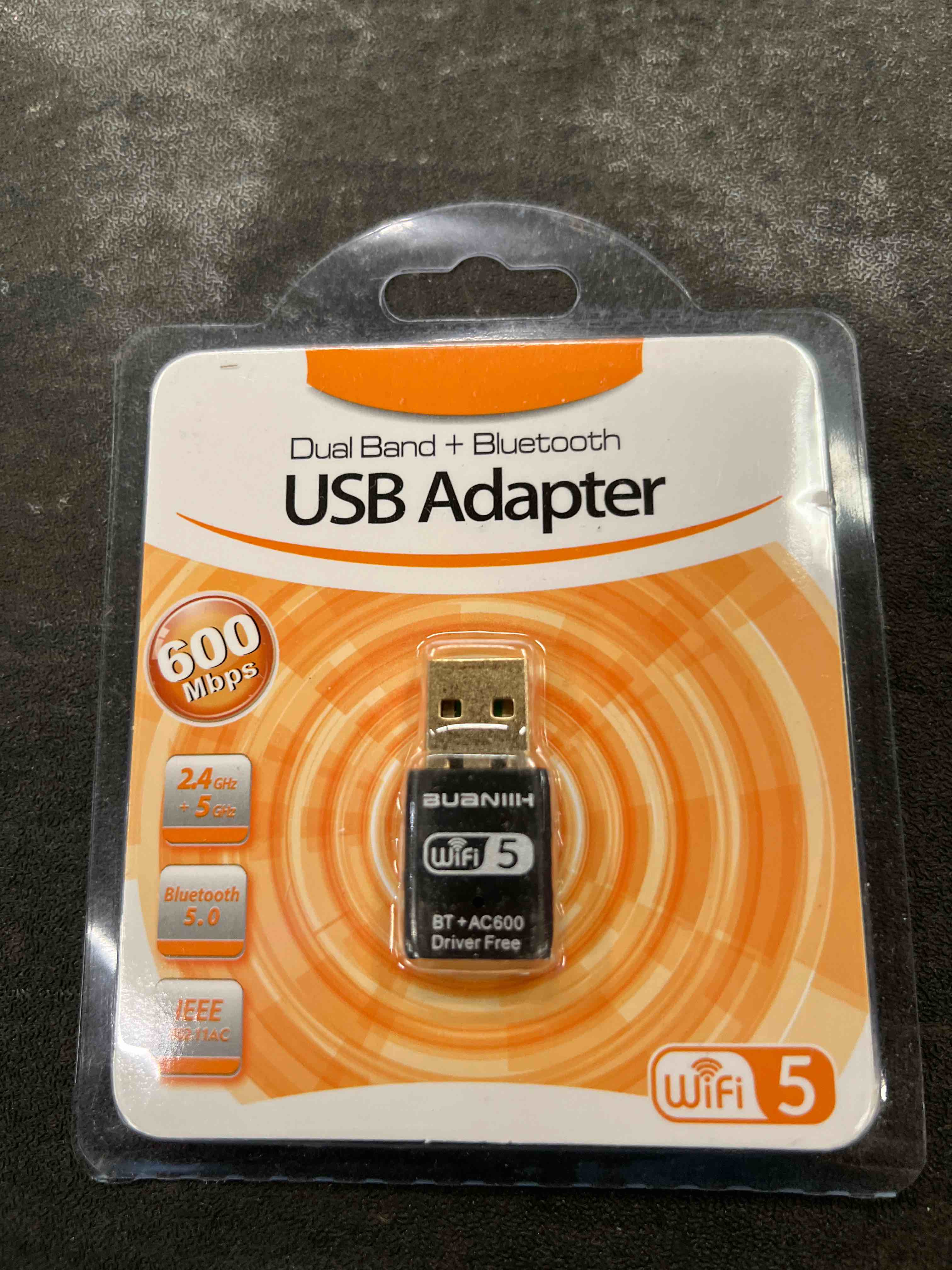 Condition photo showing Good Condition for wifi adapter for desktop pc,usb wifi adapter,bluetooth&wifi 2-in-1,dual band 600mbps 2.4/5.8ghz wireless network,plug and play, for pc/laptop/desktop,support win7/8/8.1/10/11