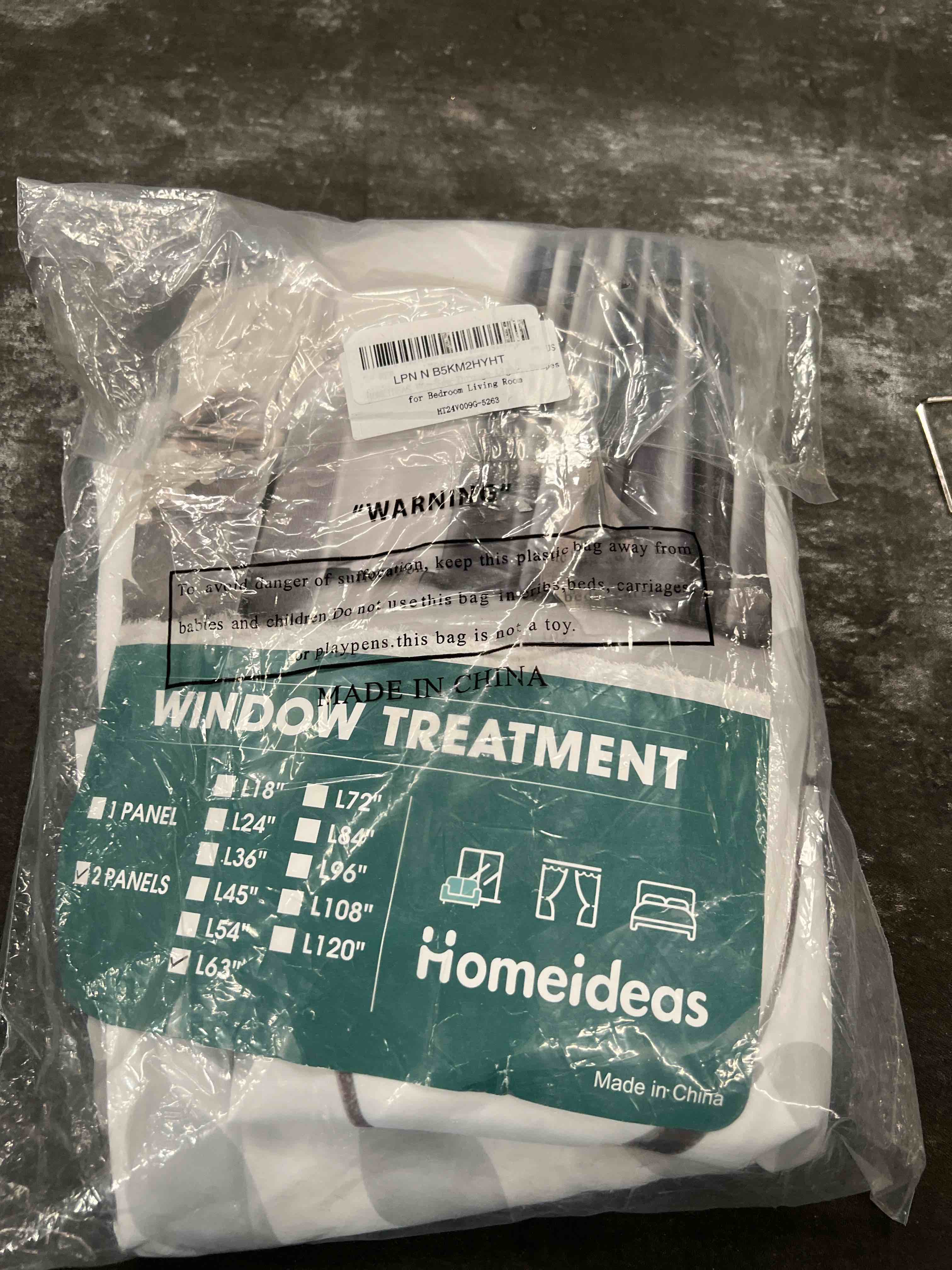 Condition photo showing Good Condition for homeideas non-see-through light grey and white privacy sheer curtains 52 x 63 inch length 2 panels, leaf floral printed light filtering semi sheer window curtains drapes for bedroom living room 52"w x 63"l (pack of 2) leaves-light grey