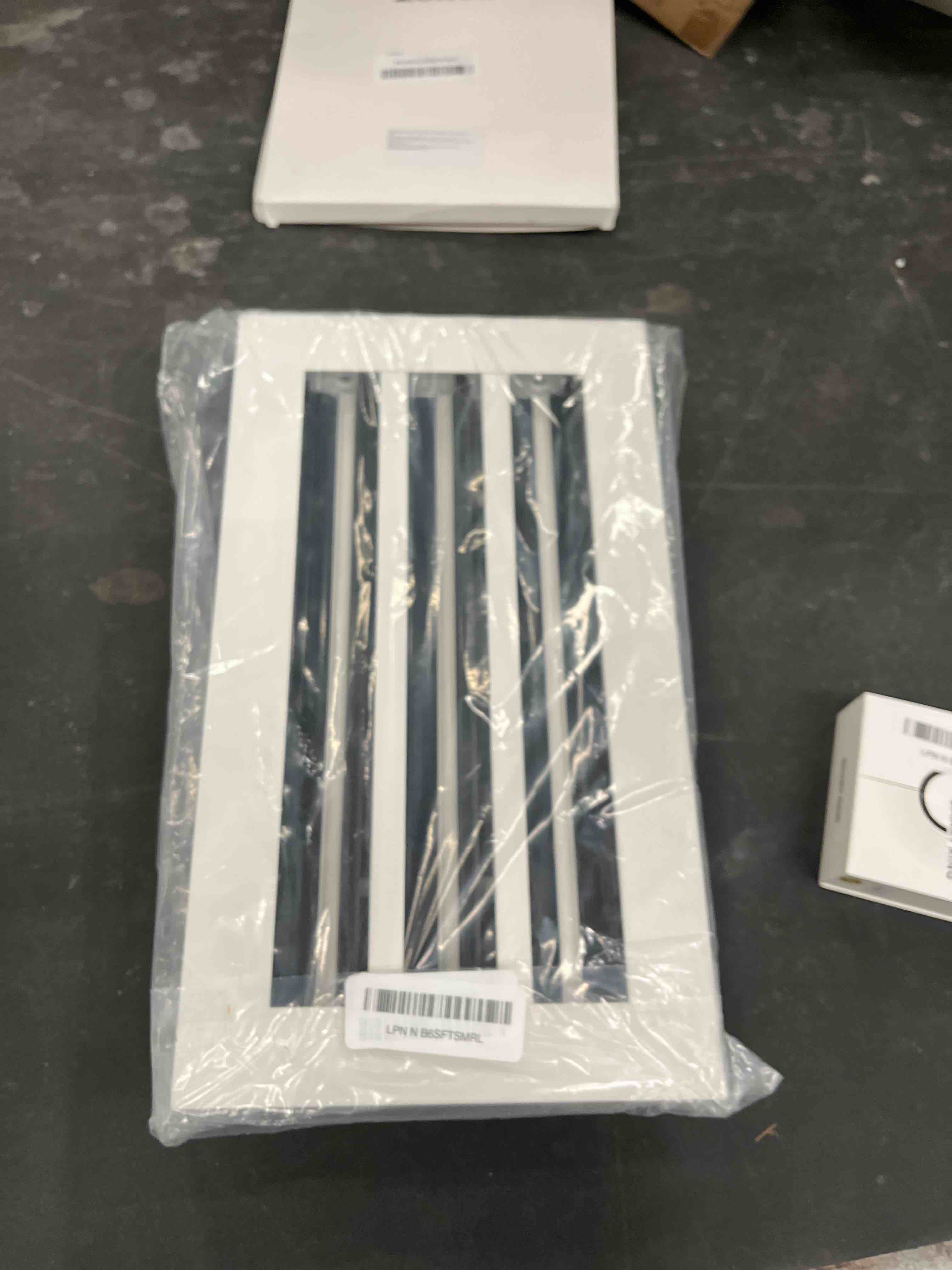 Condition photo showing Good Condition for modern white ac vent cover 12x6 (duct opening), premium aluminum linear slot diffuser, decorative hvac register for wall, ceiling & floor, adjustable airflow 12x6 white