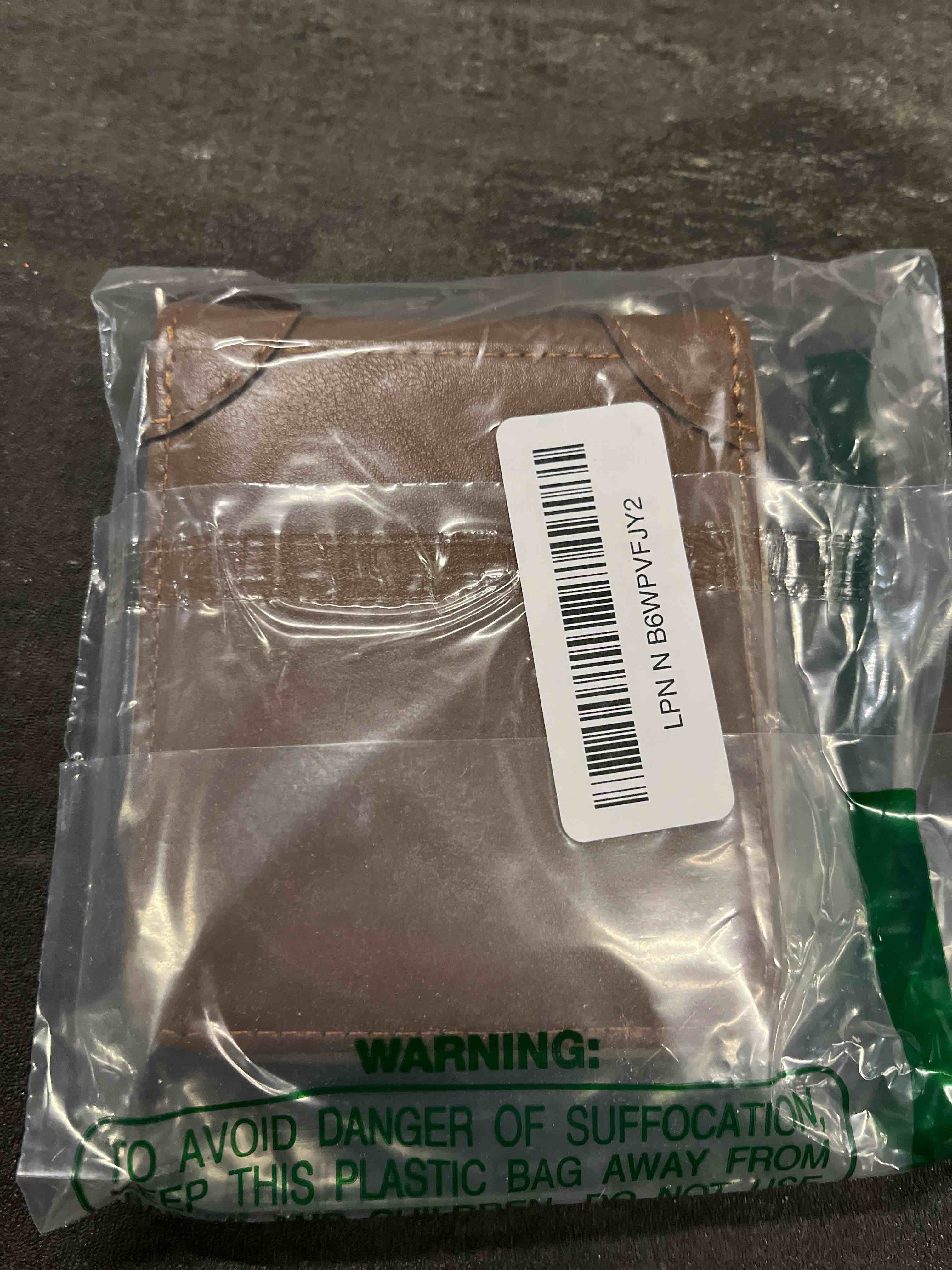 Condition photo showing Good Condition for wishlotus wallets for men, leather mens wallet with smooth zipper, wallet for men with zipper pocket cash credit slot, men wallet for id card cash bills coin (brown)