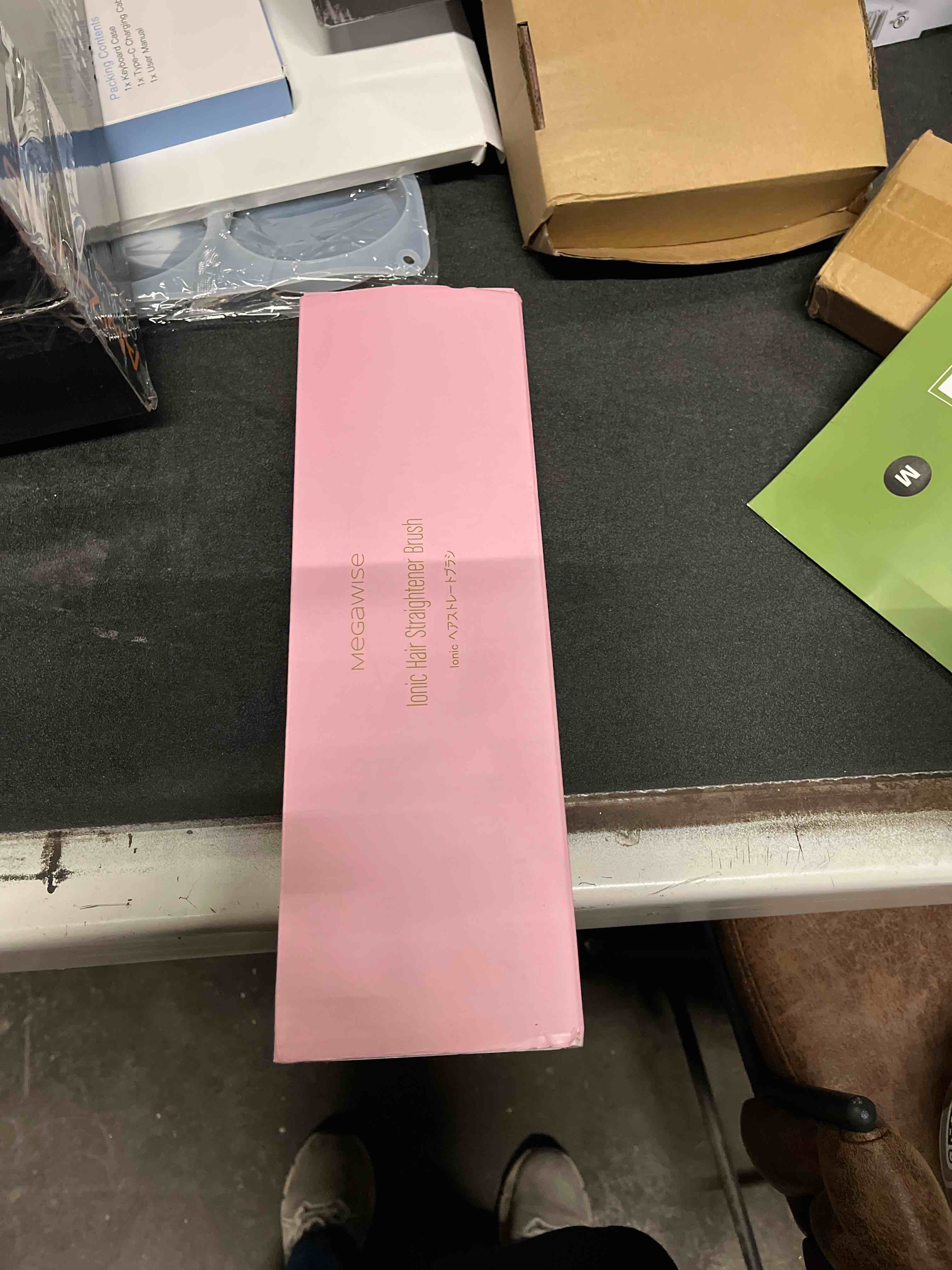 Condition photo showing Good Condition for megawise updated megawise hair straightener ceramic brush ; anti-scald dual voltage flat iron hot brush | rotatable cord |auto shutoff | anti-frizz |for all hair types (pink)