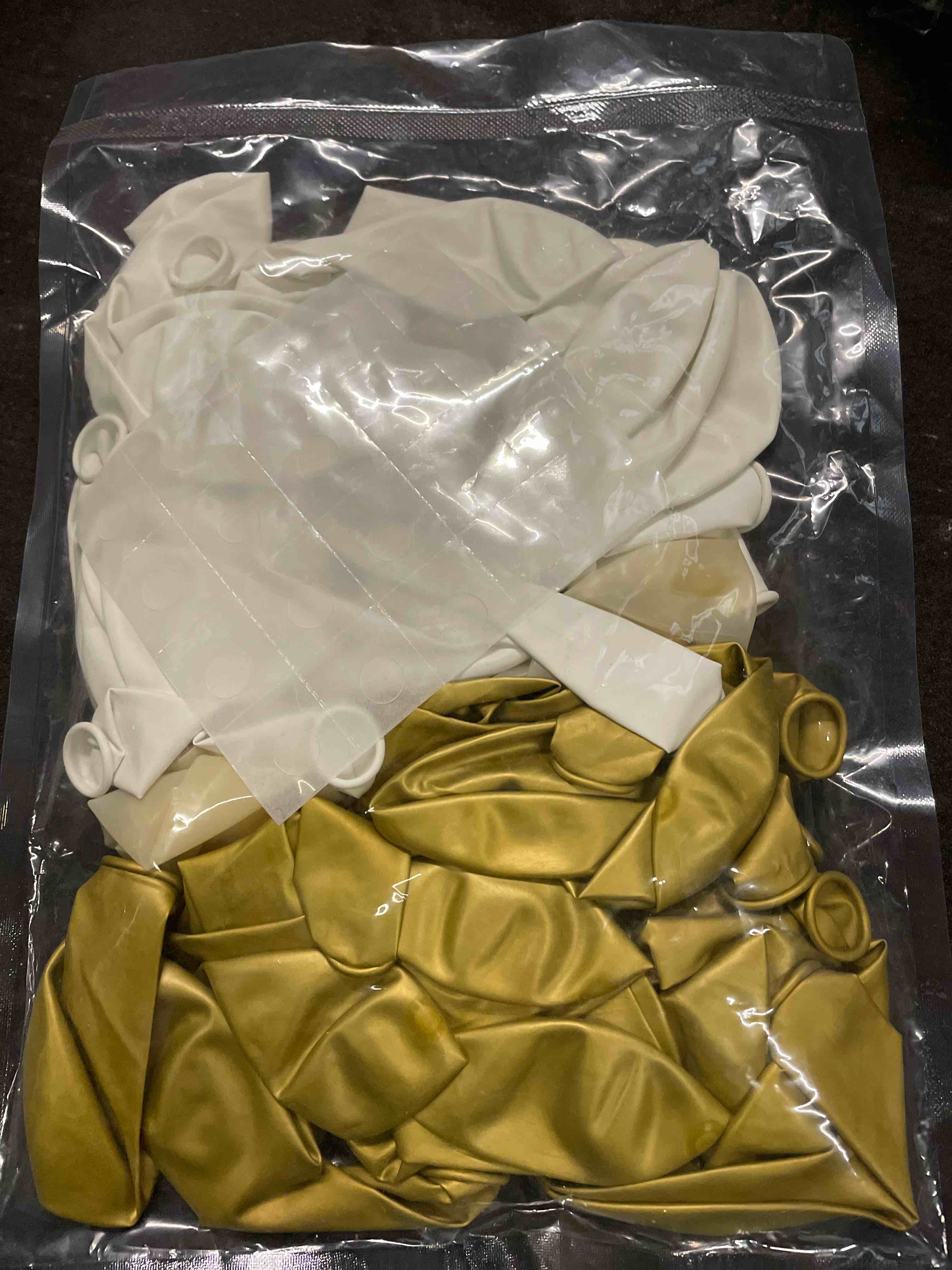 Condition photo showing Good Condition for 60pcs gold and white balloons 12inch, white and gold balloons with metallic gold confetti balloons for graduation wedding engagement birthday party decorations white gold