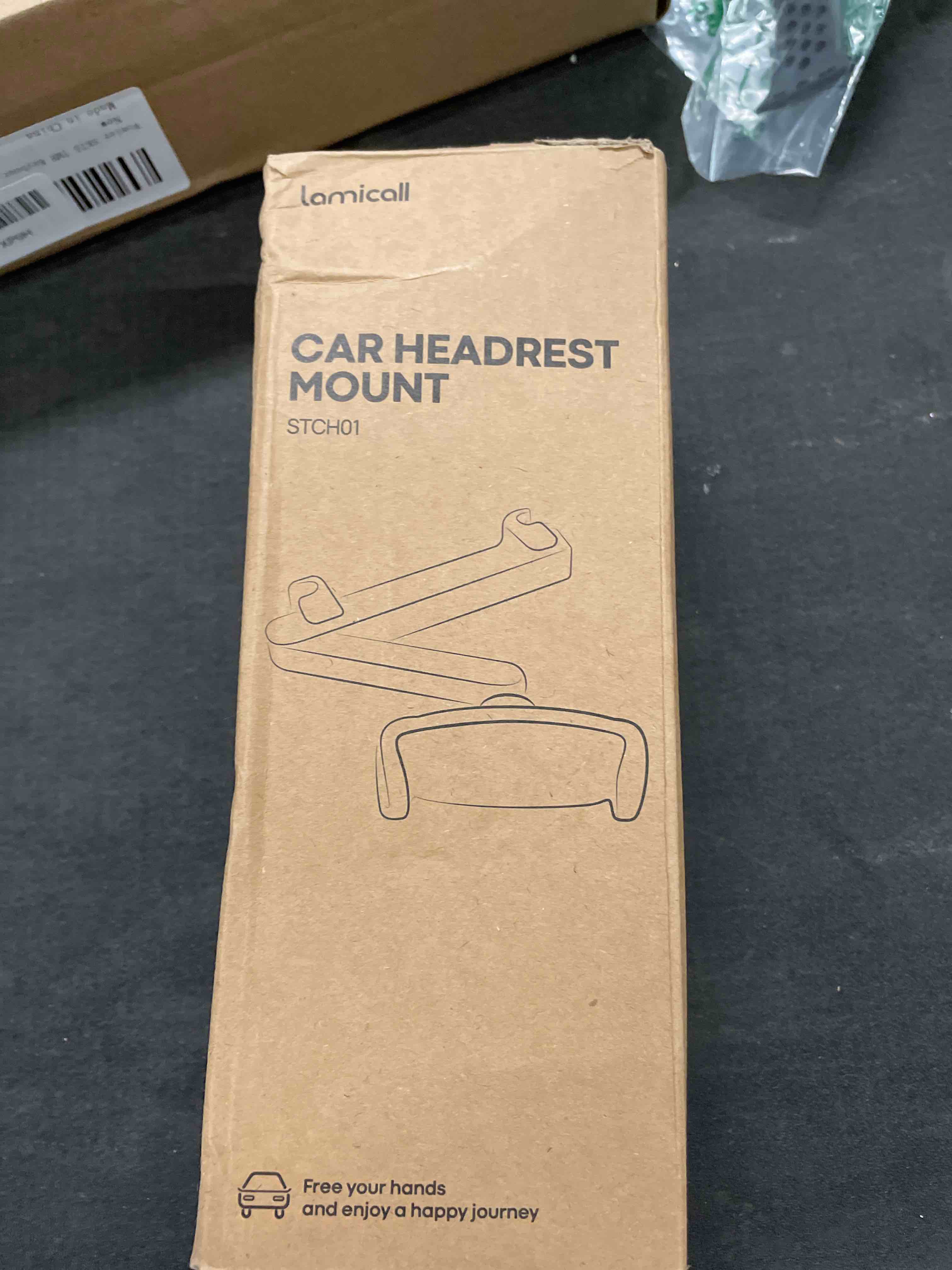 Condition photo showing Good Condition for lamicall car headrest tablet holder - [lockable] [3 in 1 extension arm] upgrade tablet mount for car backseat, gifts road trip essentials for kids, for ipad pro, air, mini, fire hd, 4.7-13" tablets