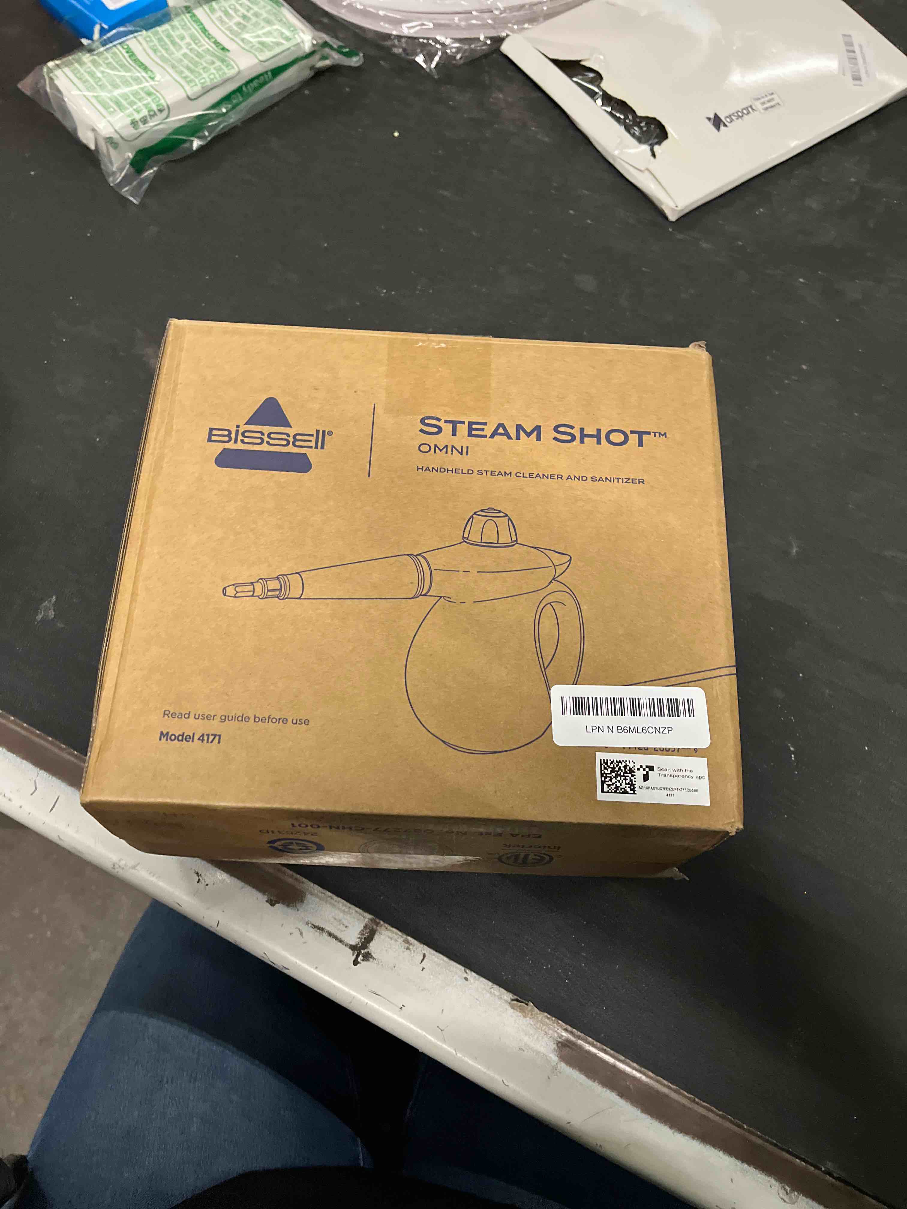Condition photo showing Good Condition for bissell steam shot omni pressurized handheld multi-surface natural portable steam cleaner with 7 tools for tile, grout, windows, bathrooms, kitchen, auto