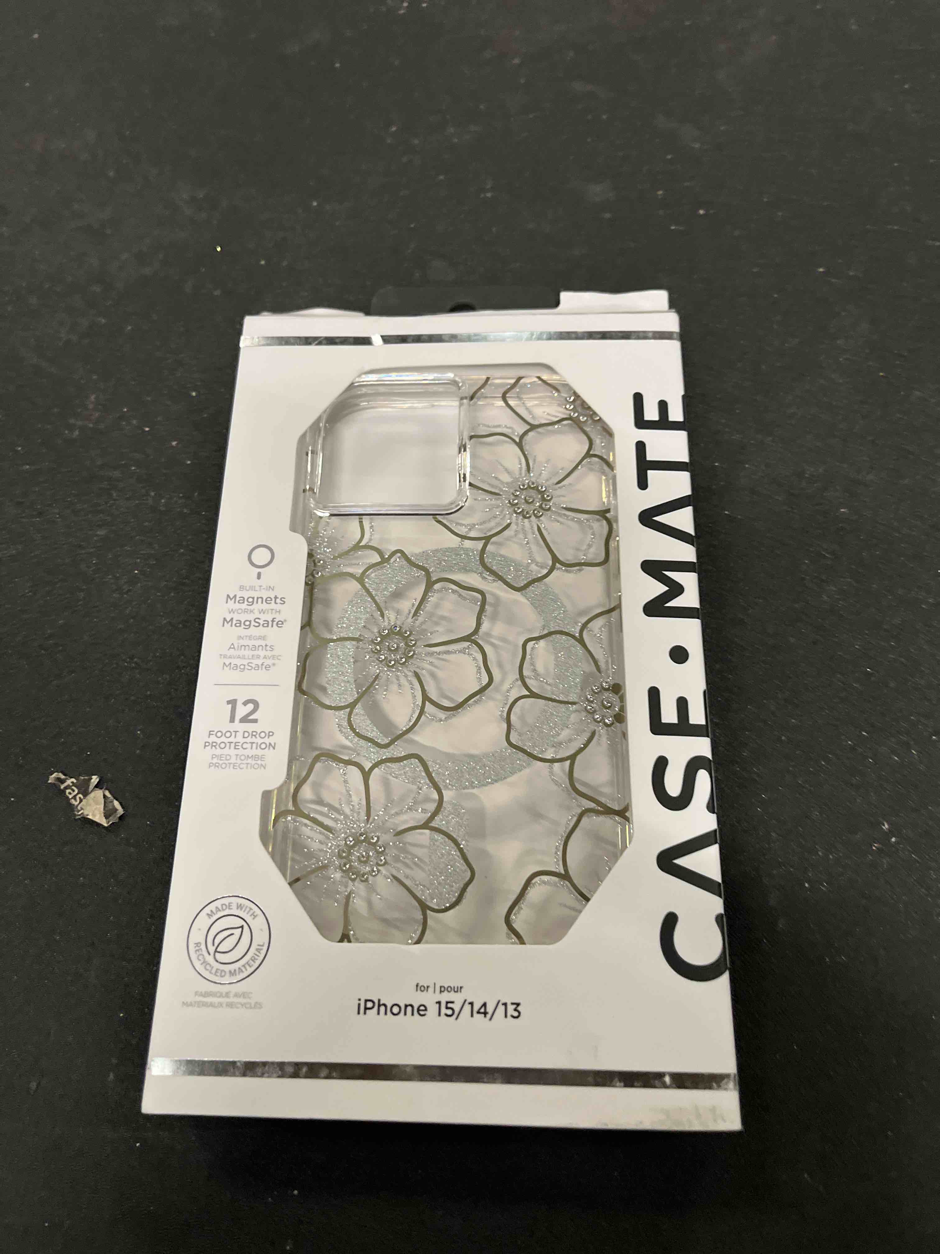 Condition photo showing Good Condition for case-mate iphone 15 case - floral gems [12ft drop protection] [compatible with magsafe] magnetic cover with sparkly rhinestones for iphone 15 6.1", anti-scratch, shock absorbent materials, slim