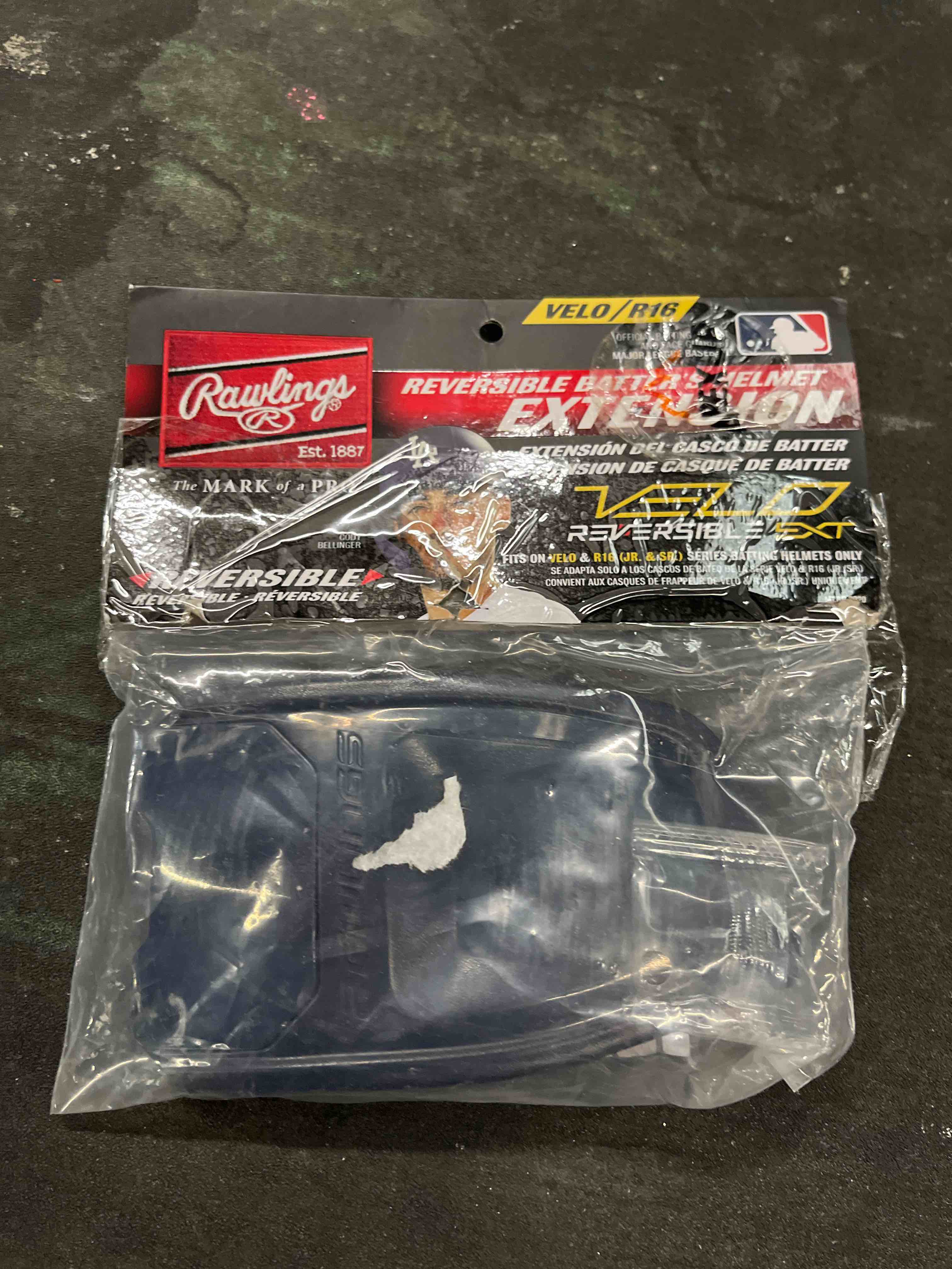 Condition photo showing Good Condition for rawlings | r16 reversible extension piece | reversible face guard | fits r16 series helmets | matte matte scarlet