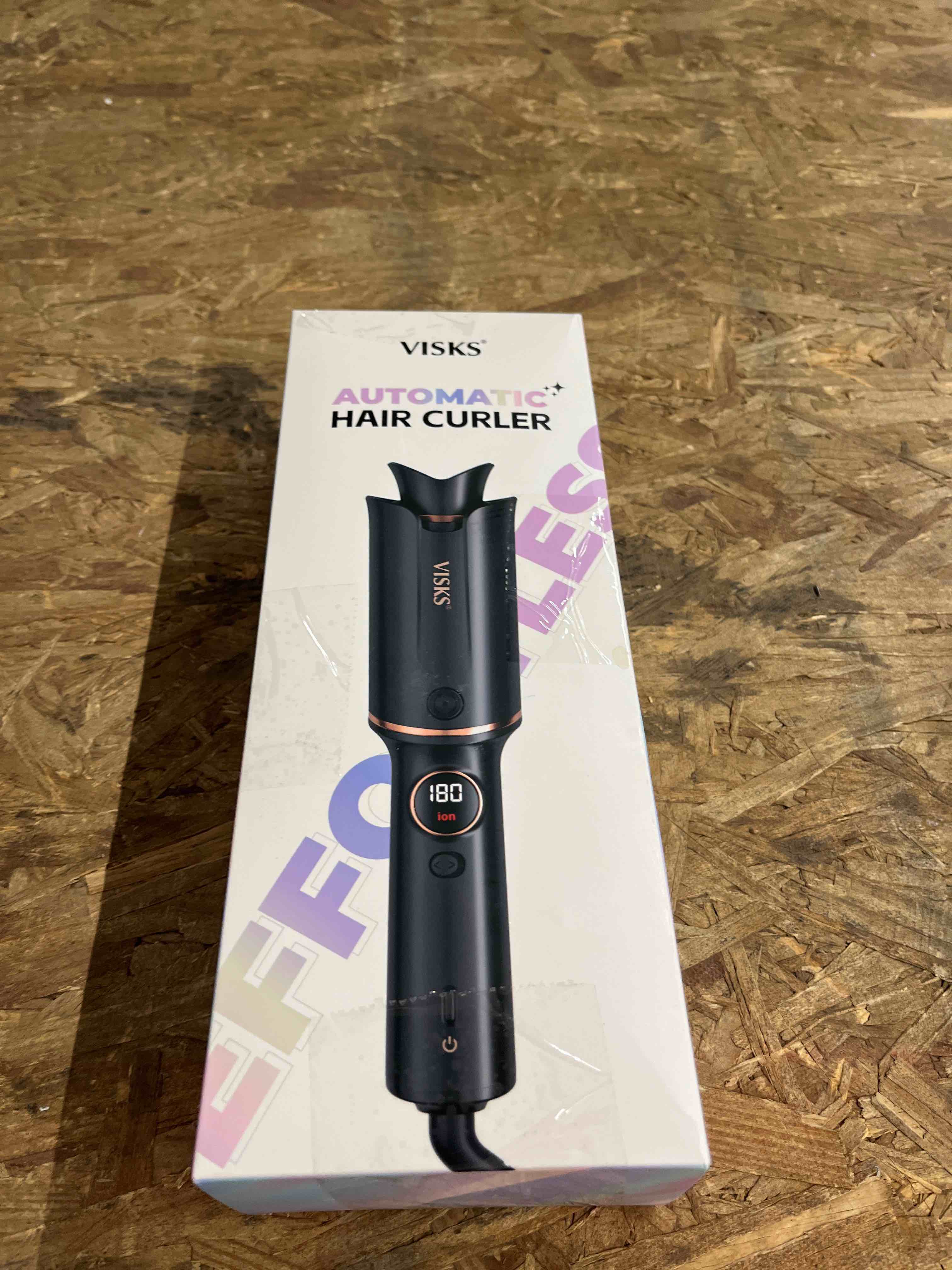 Condition photo showing Good Condition for automatic rotating curling iron – visks v668 pro ceramic hair curler with keratin-coated barrel, digital temperature display, anti-scald, 590m ionic, tangle-free, dual voltage, 1.5 inch black 1.5 inch