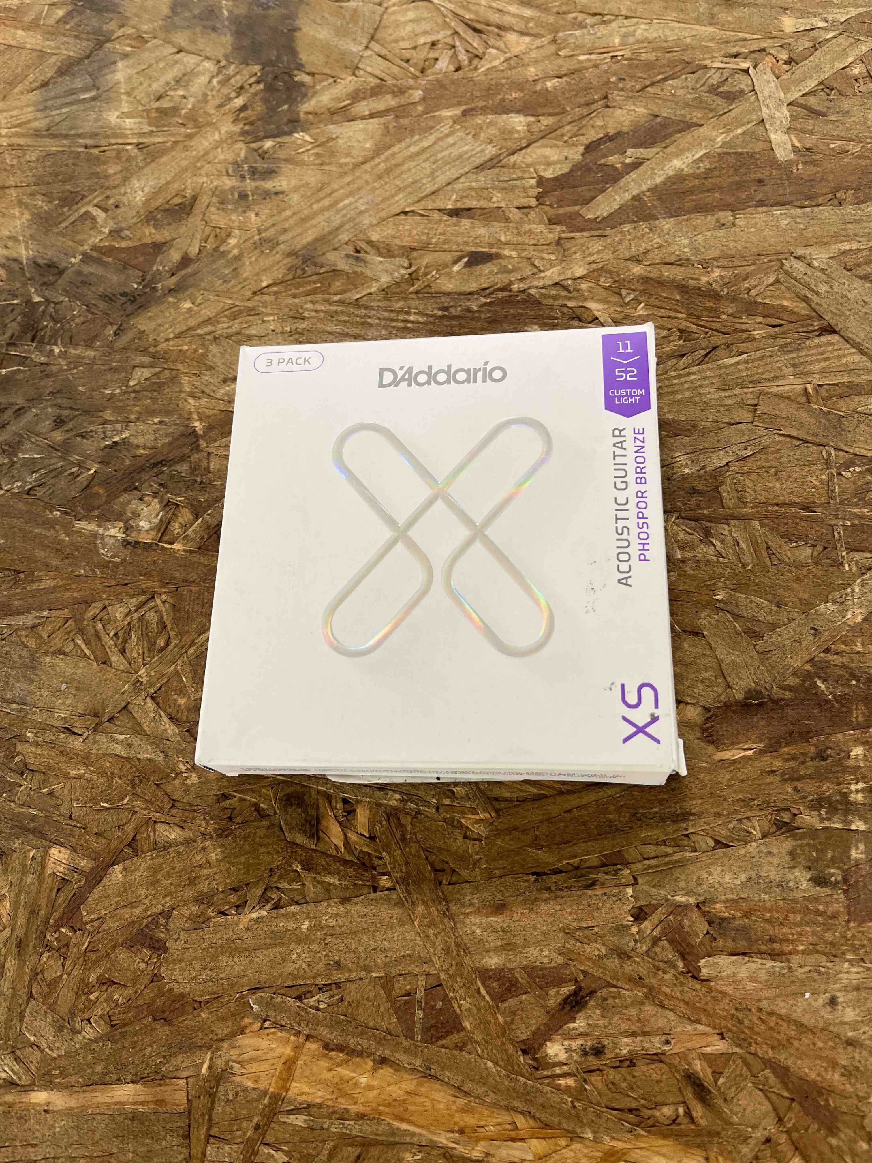 Condition photo showing Good Condition for d'addario acoustic guitar strings, xs phosphor bronze coated, xsapb1152-3p, custom light gauge 11-52, 6-string set, pack of 3 3-pack custom light, 11-52