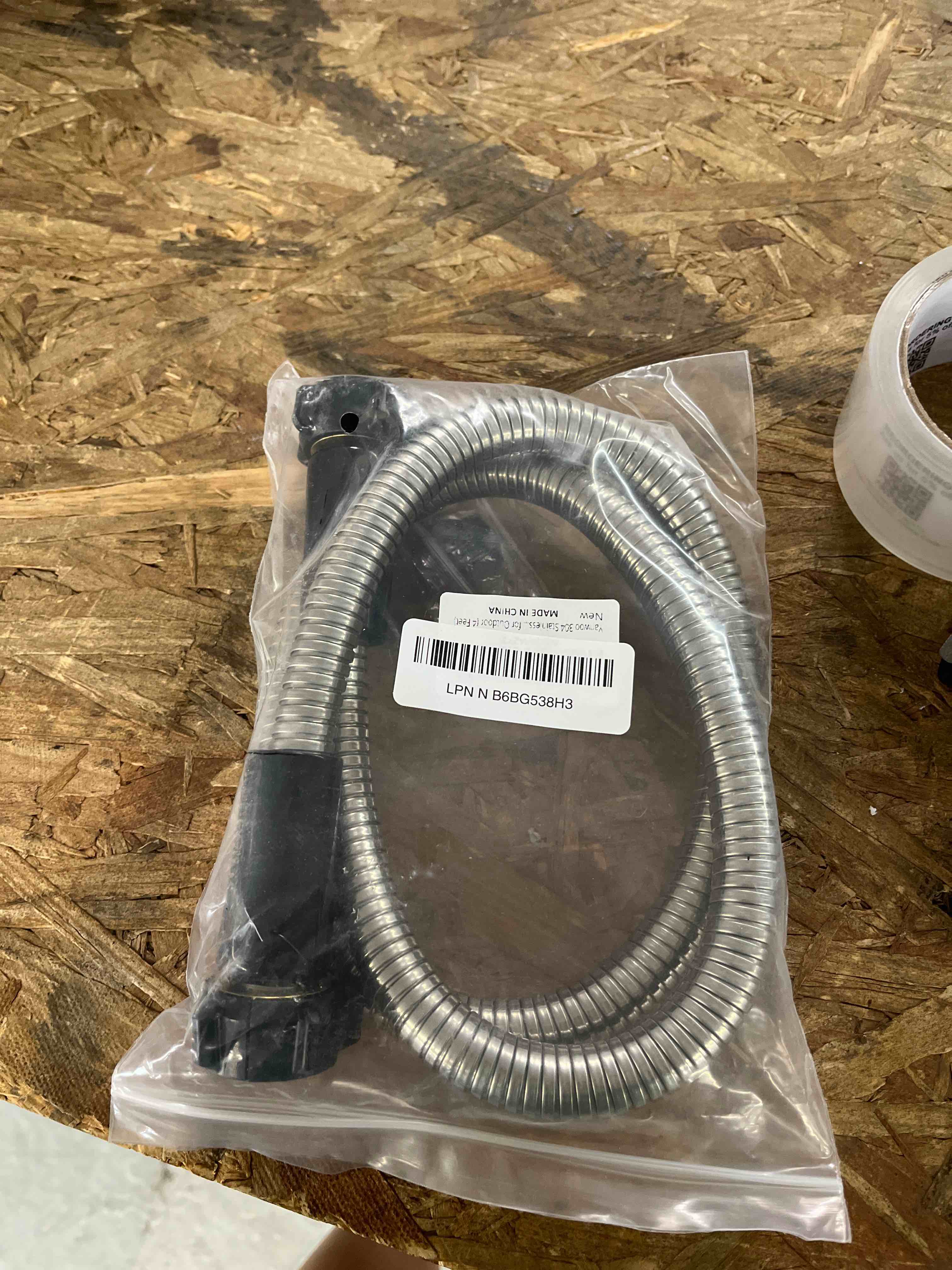 Condition photo showing Good Condition for yanwoo 304 stainless steel 4ft garden hose with female to female brass connector, 18mm outer diameter flexible & lightweight heavy duty short water hose for outdoor (4 feet) female to female 4ft