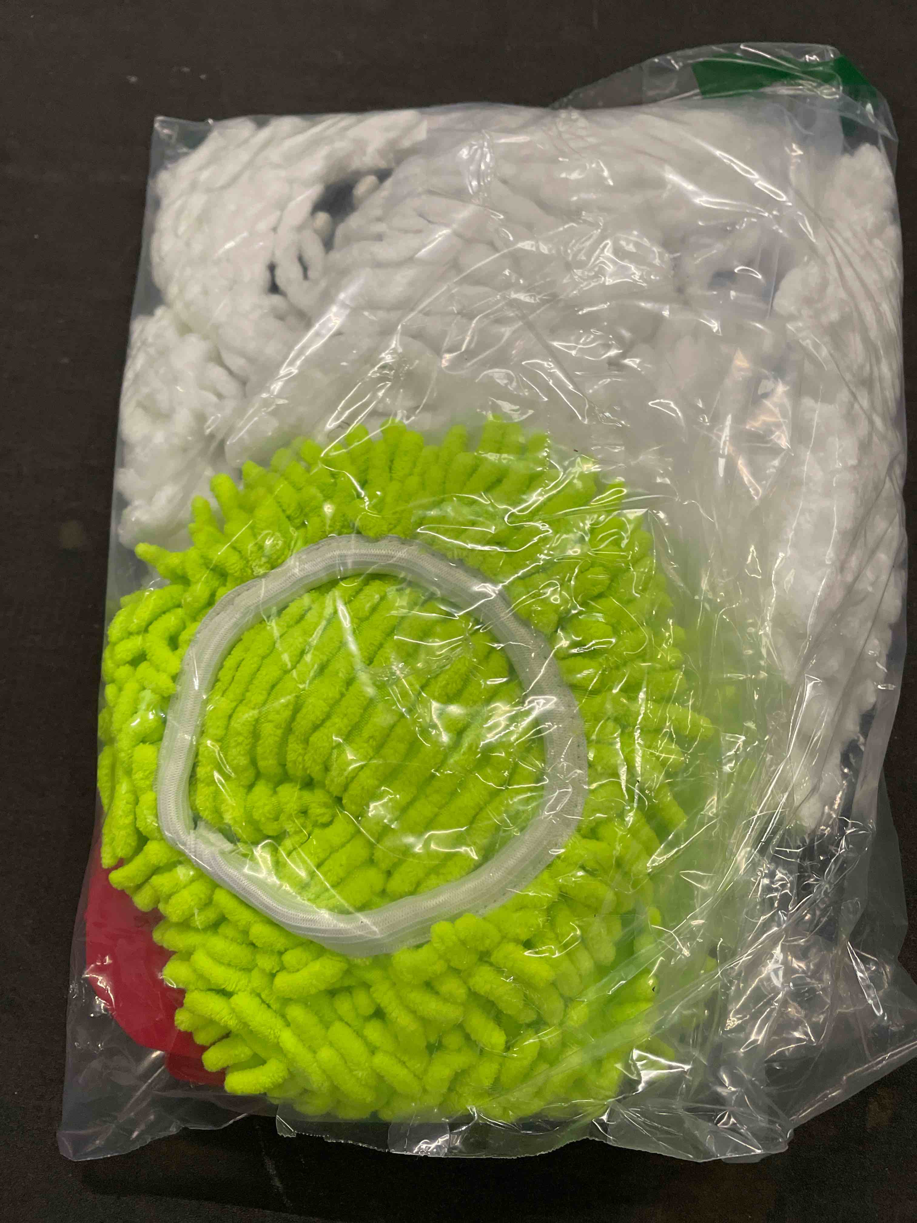 Condition photo showing Good Condition for mop heads replacement for ocedar, mop replace head for ocedar easywring 1 tank, microfiber spin mop refills, include 4 spin mop replacement head deep cleaning machine washable with 2 scrubber mop head white&green