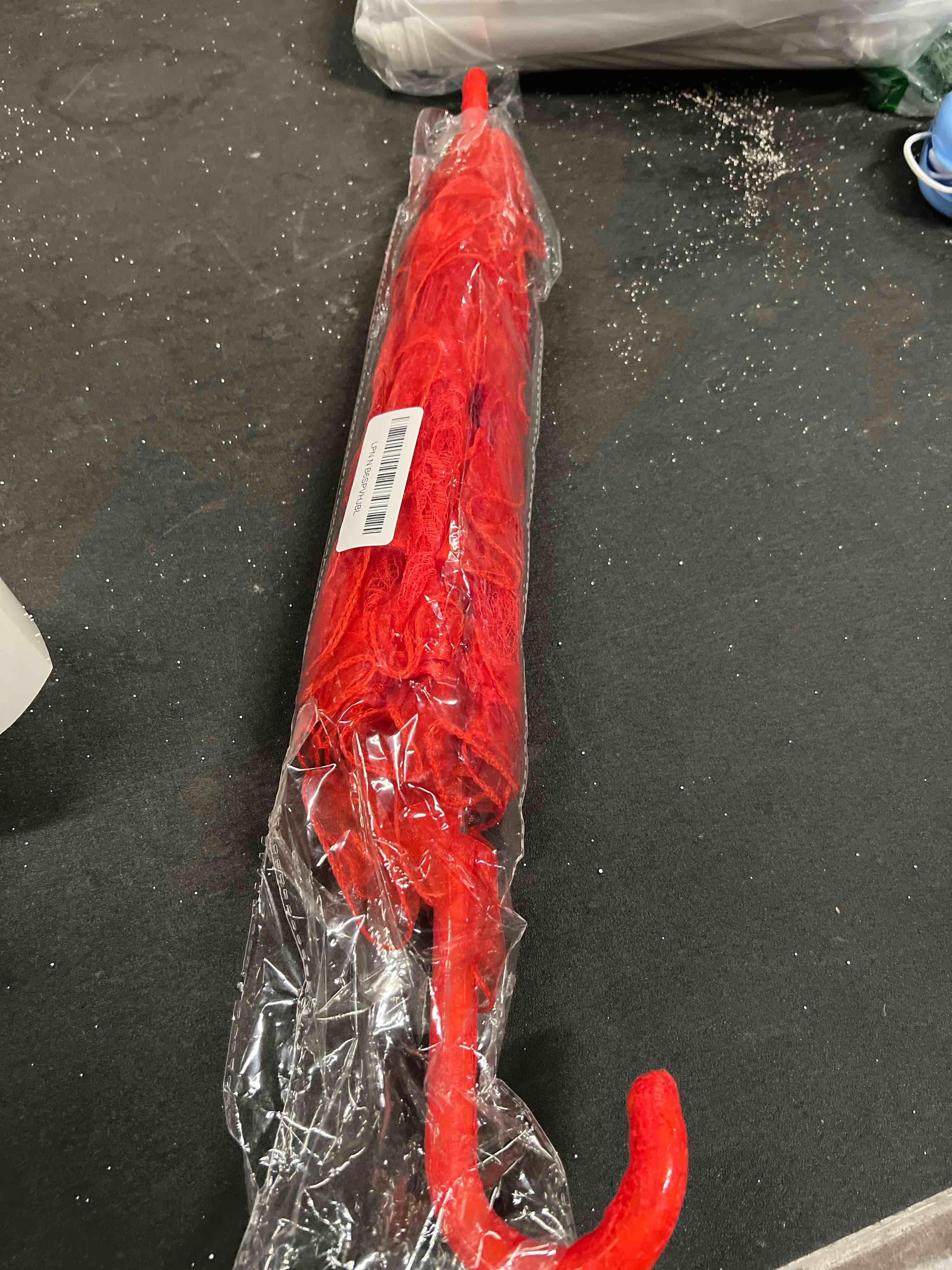 Condition photo showing Good Condition for safigle 1pc lace umbrella performance umbrella bridal lace photography prop wedding parasol 50x50x41cm red