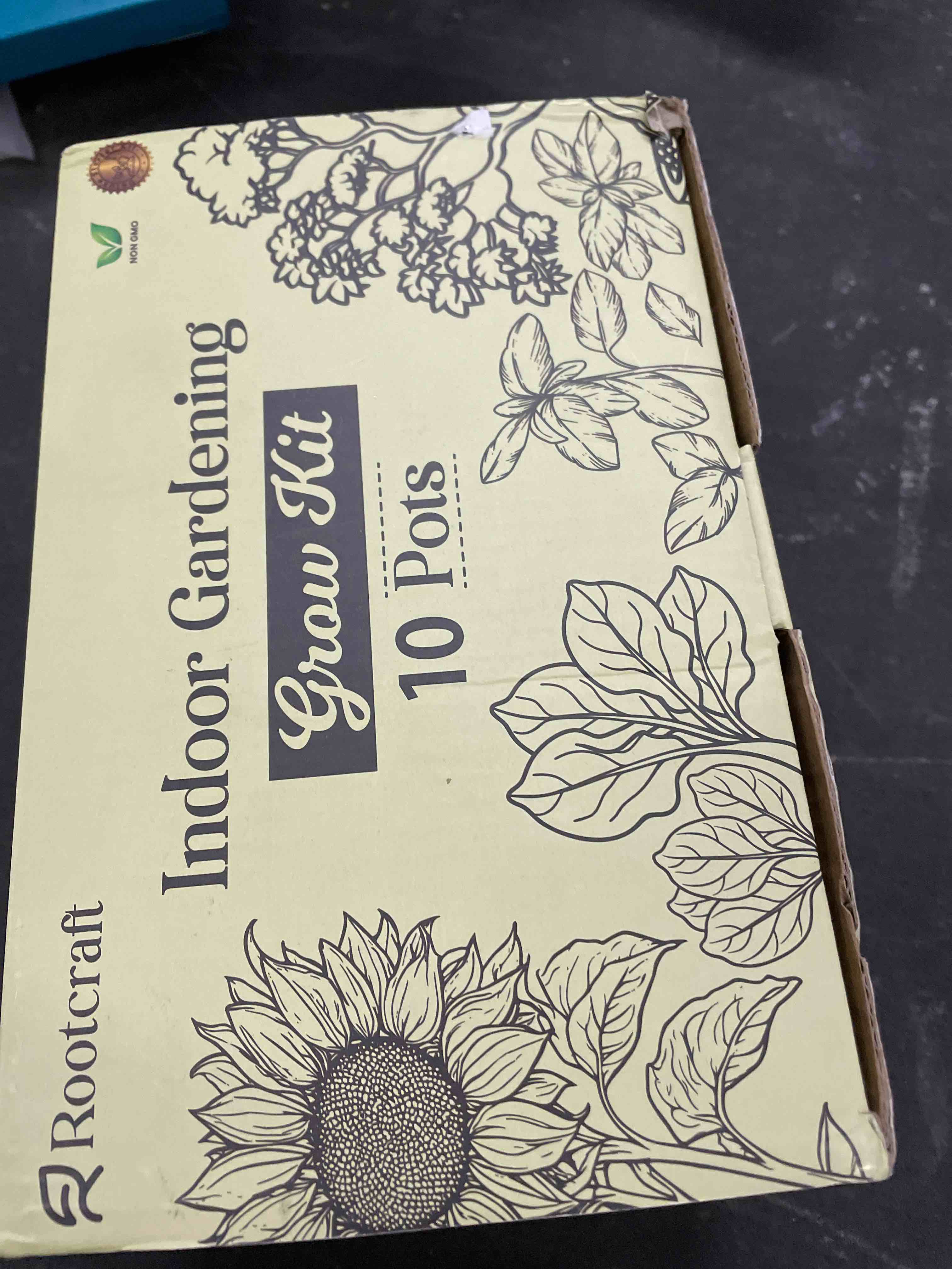 Condition photo showing Good Condition for 10 herb garden planter indoor kit, 44pcs complete kitchen herb starter set including burlap pots, markers, soil discs, gardening tools, unique easter/birthday/christmas gift ideas for women, mom