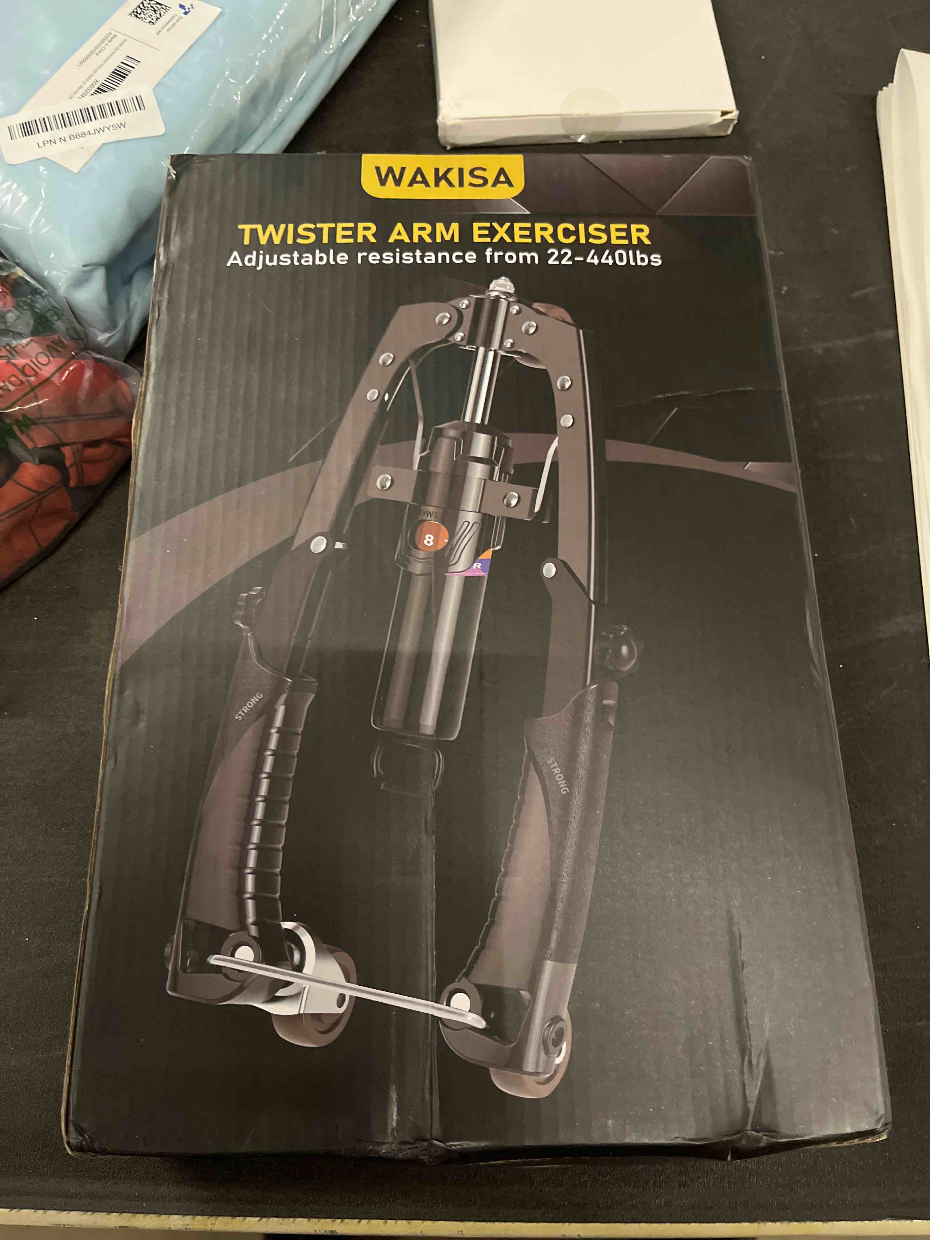 Condition photo showing Good Condition for twister arm trainer, 3 in 1 hydraulic power chest workout equipment with ab roller wheels and hooks, adjustable 22-440lbs arm trainer for men women, home gym equipment for full body strength training