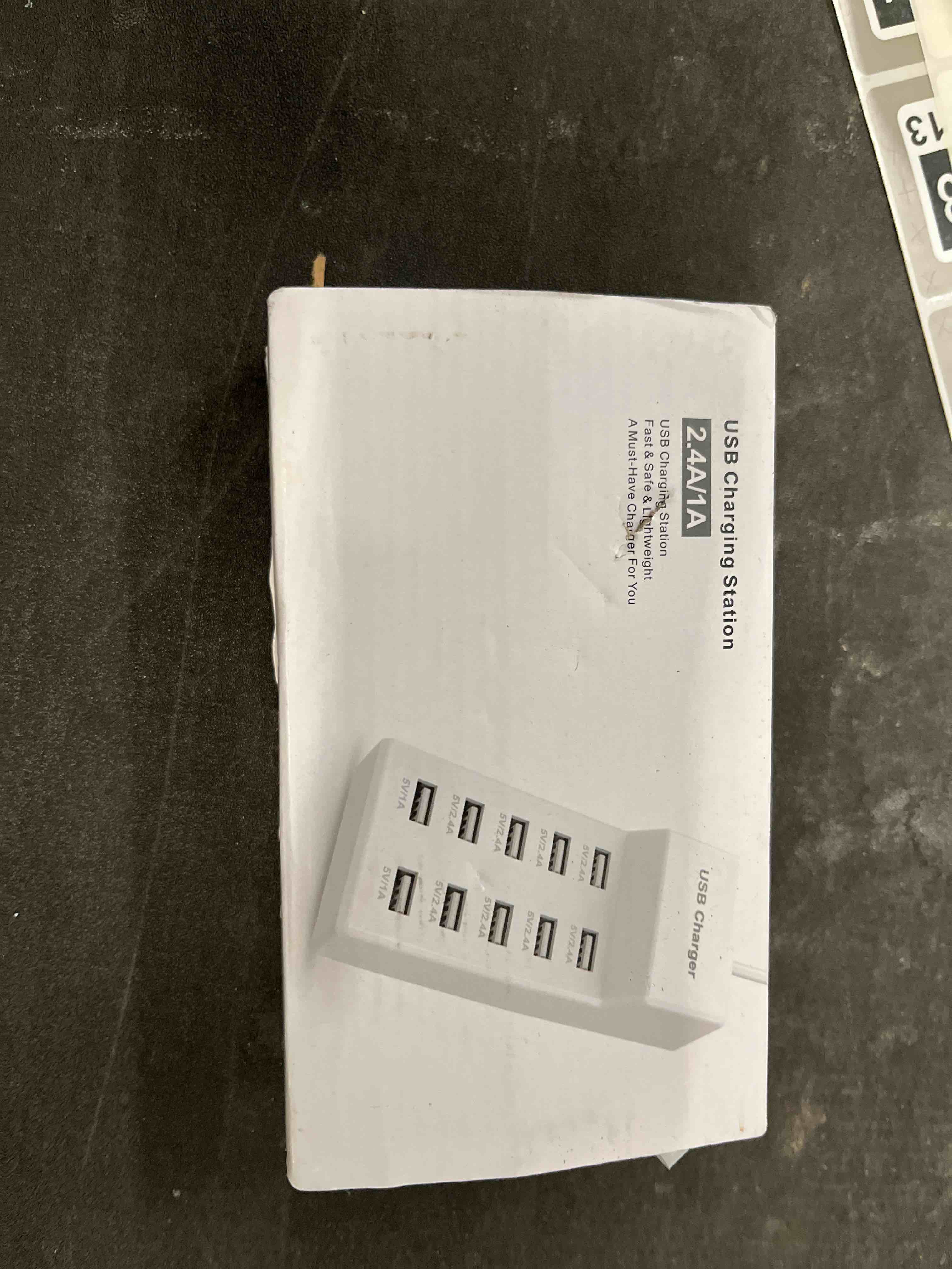 Condition photo showing Good Condition for 10-port usb wall charger station with rapid charging auto detect technology safety guaranteed family-sized usb ports for multiple devices smart phone tablet laptop computer