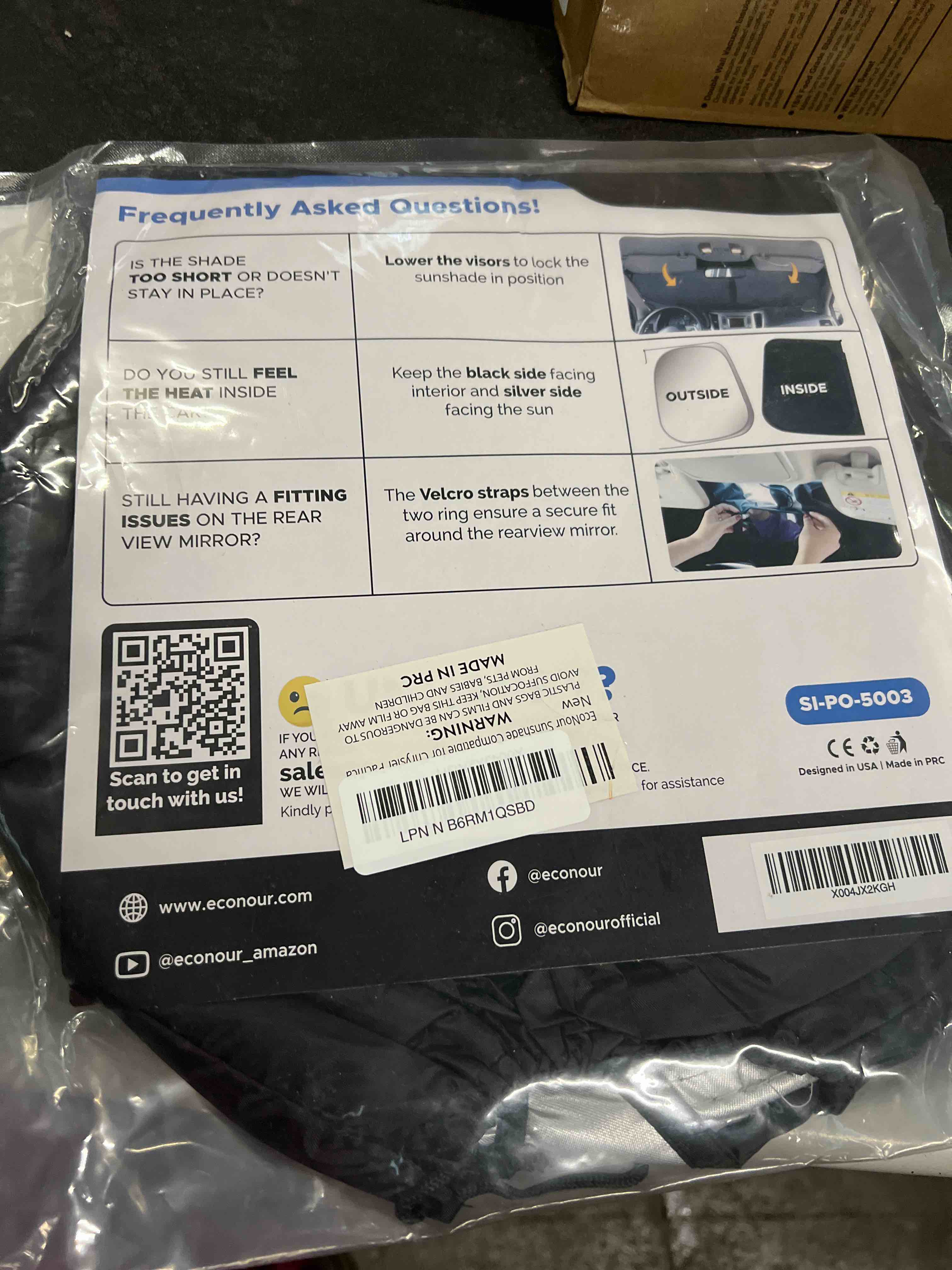 Condition photo showing Good Condition for econour windshield sunshade for chrysler pacifica 2017-2024 2025 2026, sun visor for front windshield & window sun shade cover, uv heat blocker & protector, car accessories for chrysler pacifica (2017-2026)