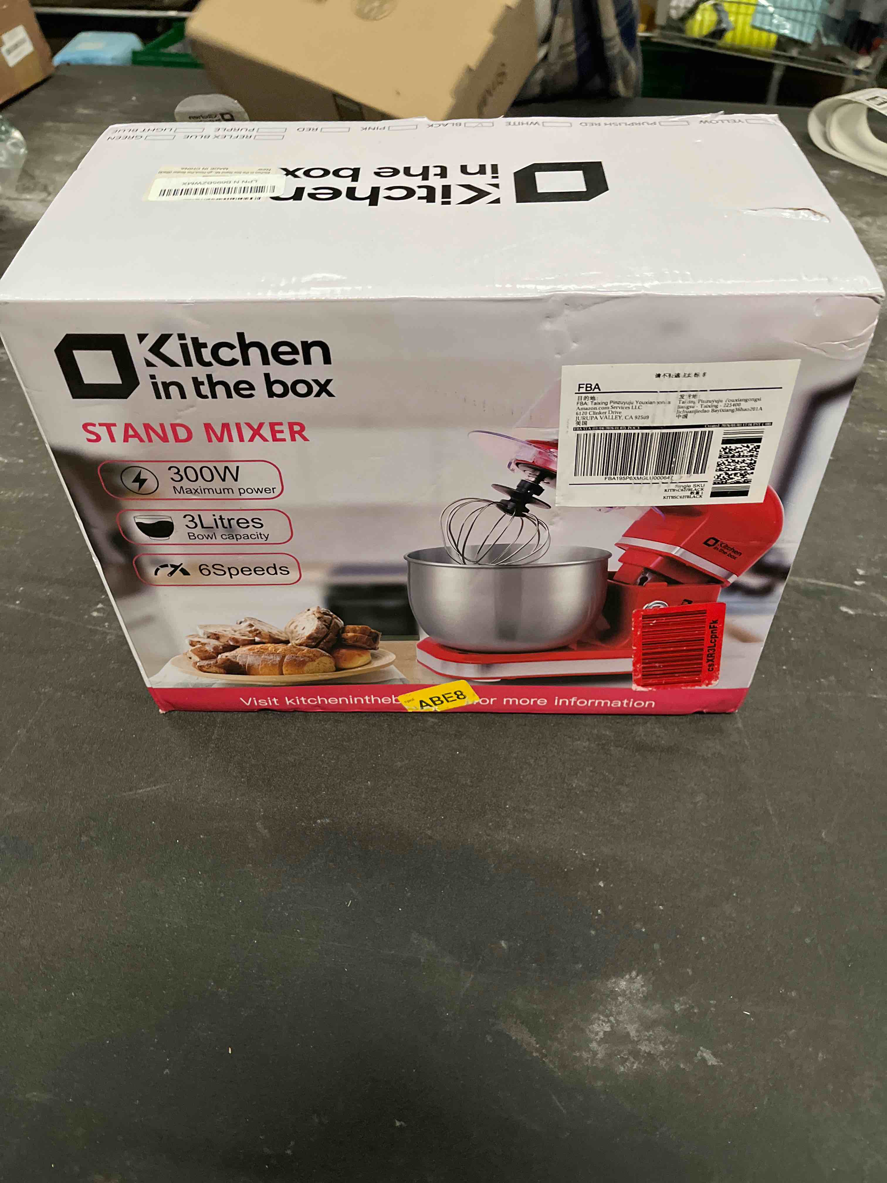 Condition photo showing Good Condition for kitchen in the box stand mixer,3.2qt small electric food mixer,6 speeds portable lightweight kitchen mixer for daily use with egg whisk,dough hook,flat beater (black)