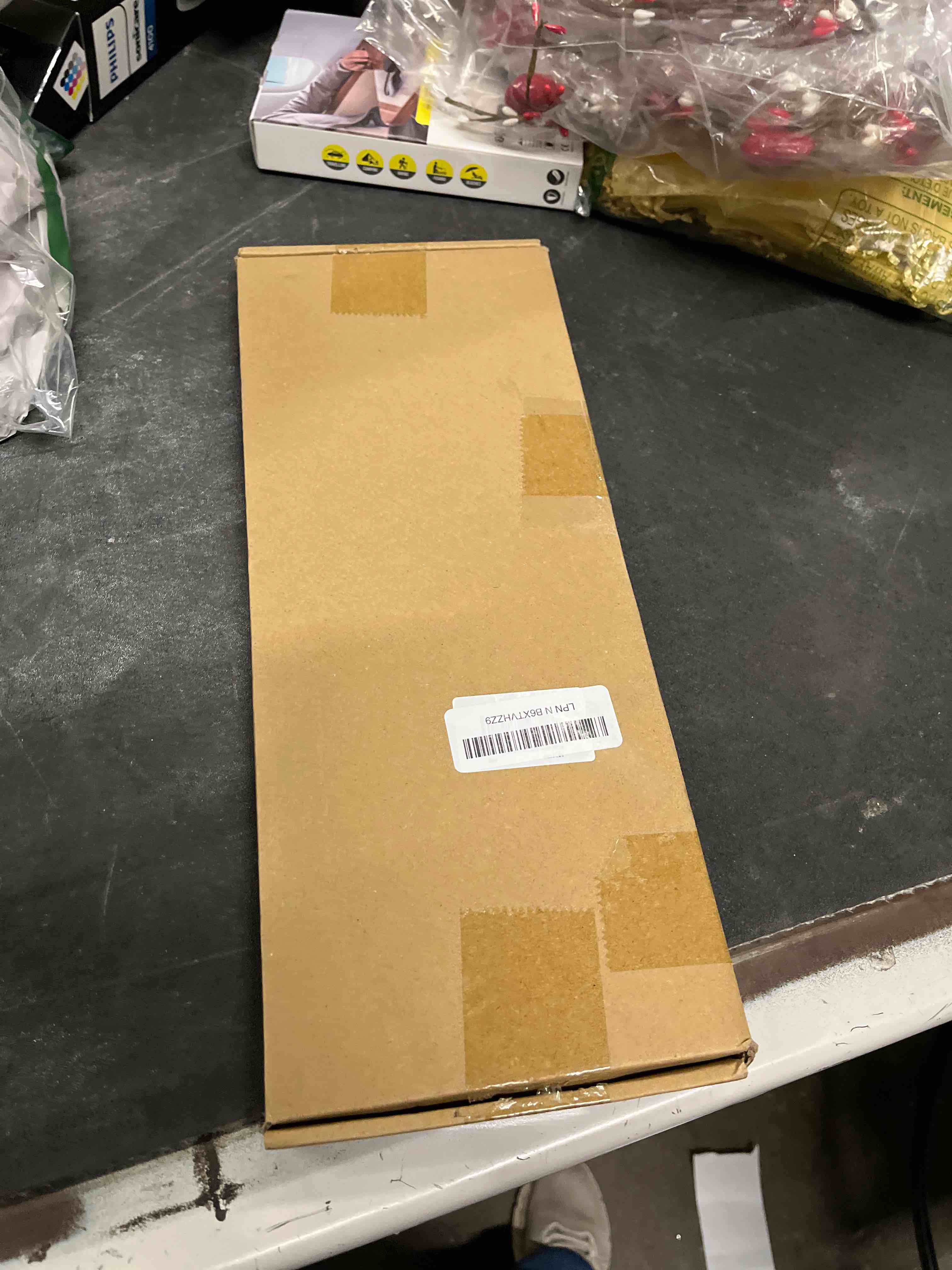 Condition photo showing Good Condition for b&nn adjustable metal handbag rack tabletop handbag purse display stand single hook bag stand holder (white)