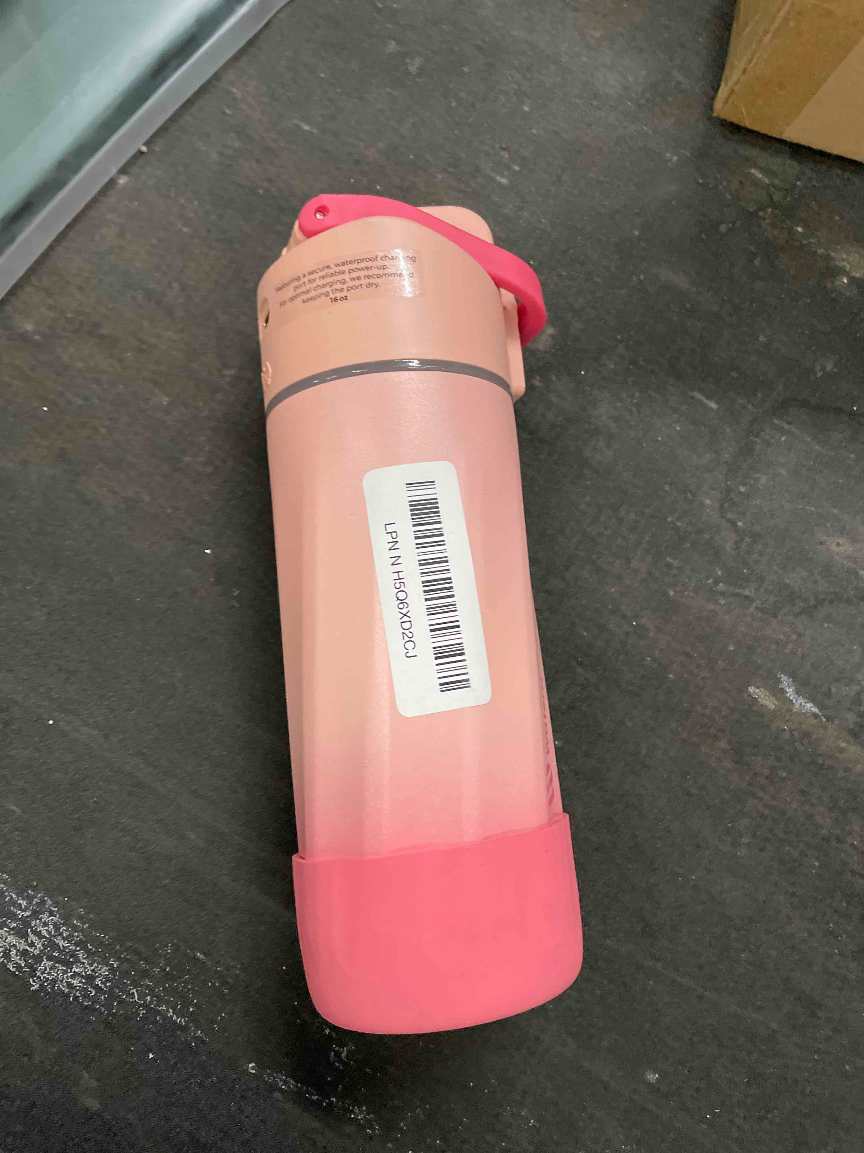 Condition photo showing As Is for (no cord)boost smart water bottle with reminder & tracker, 16oz kids water bottle for school, diy refrigerator magnets, bpa-free vacuum insulated stainless steel, ideal for mother's day gifts pink fade