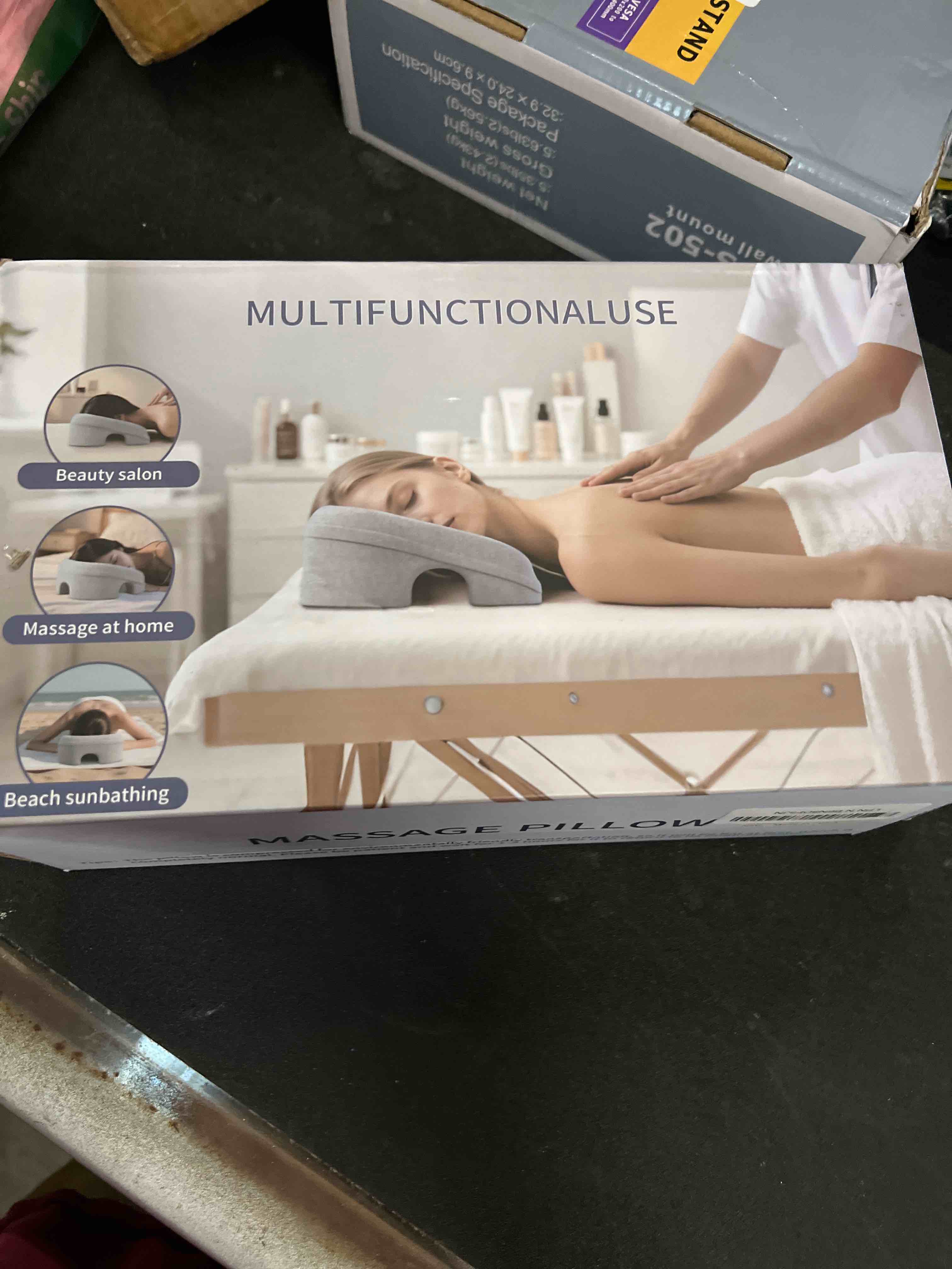 Condition photo showing Good Condition for face down pillow for massage table, massage headrest for bed, stomach sleeping pillow with face cradle pad, bbl pillow after surgery post eye surgery recovery, massage pillow with removable cover grey gray
