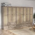 ascan 118.1in wide 8-door armoire with 12 drawers