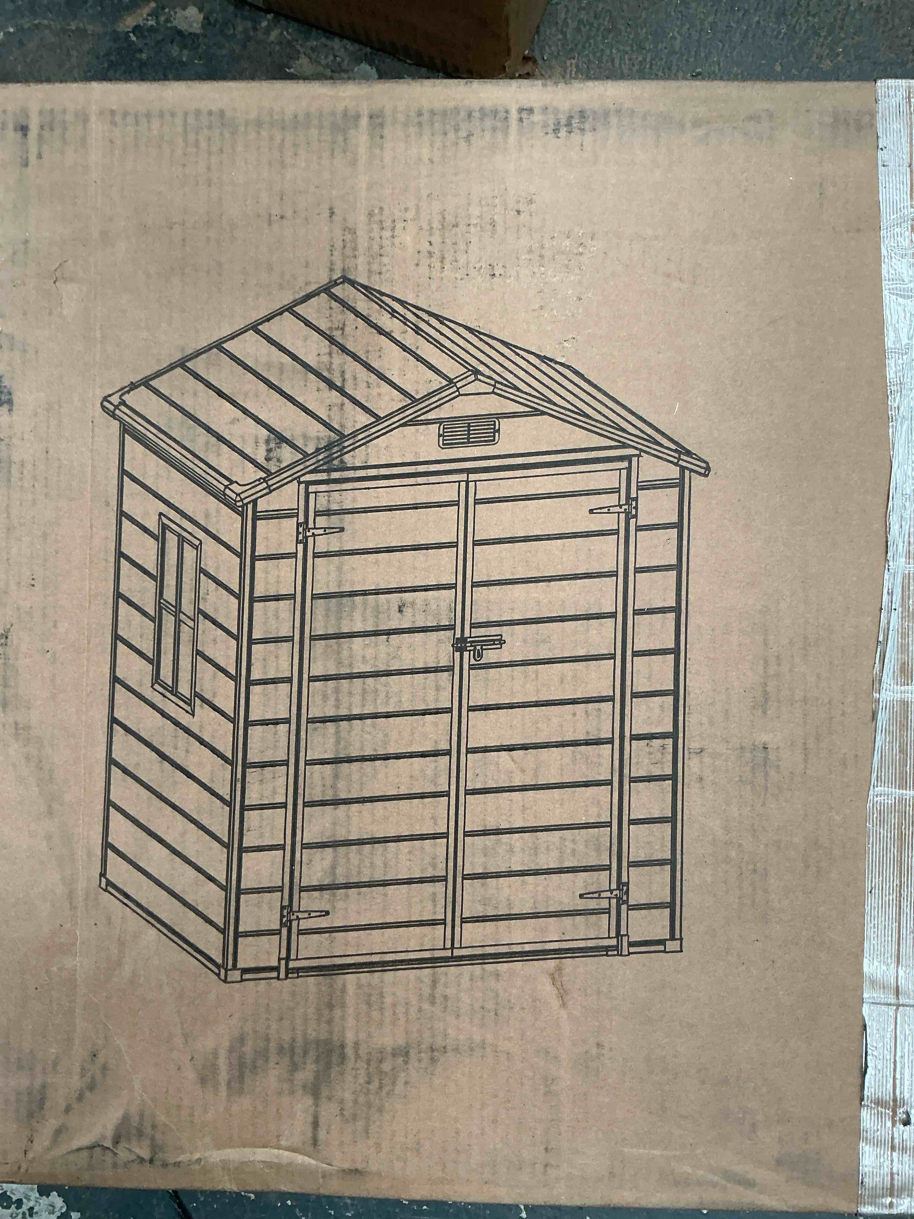 Condition photo showing Good Condition for (INCOMPLETE BOX TWO ONLY) 6‘ X 2‘ OUTDOOR STORAGE SHED