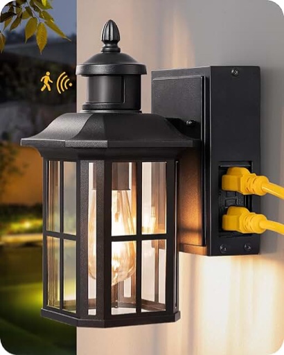 edishine, outdoor wall sconces light with motion sensor