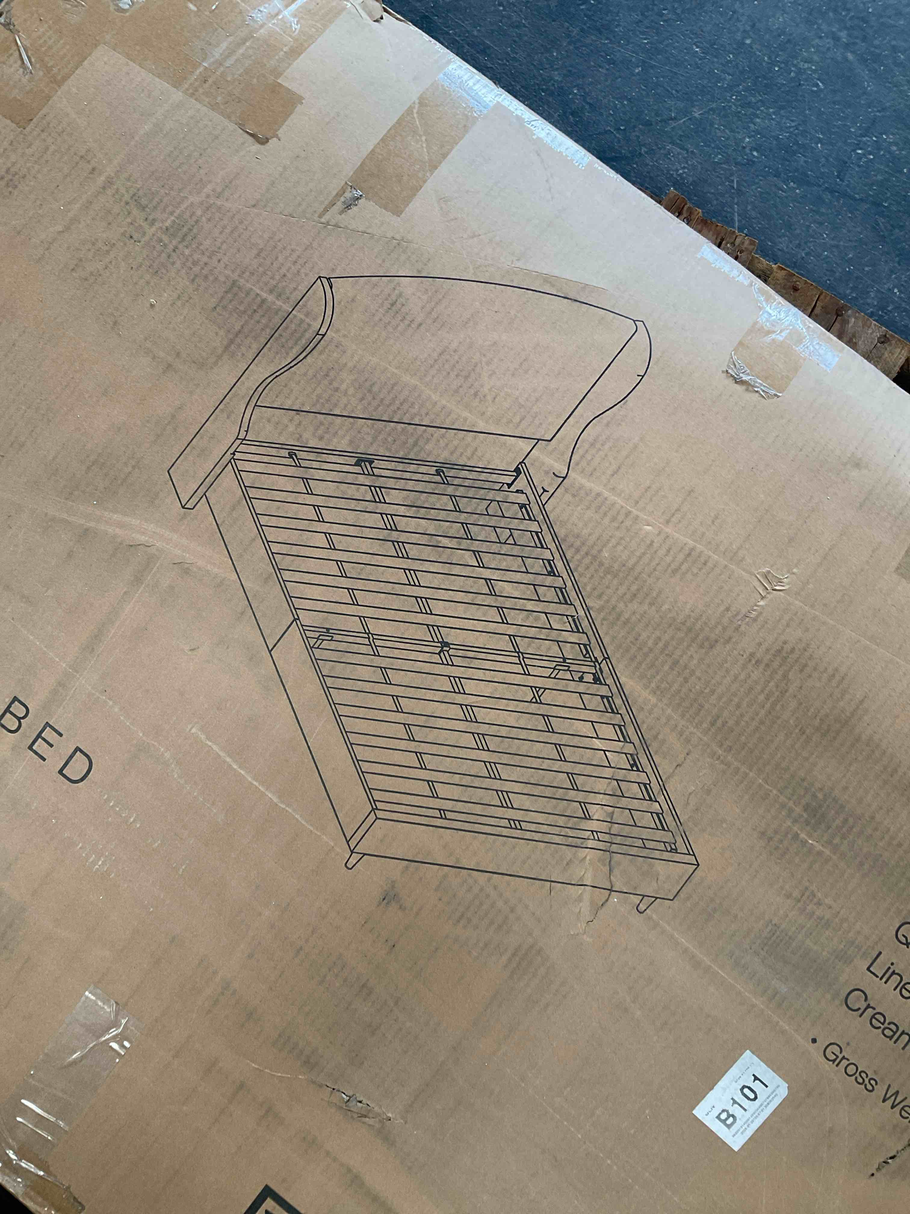 Condition photo showing Good Condition for UPHOLSTERED QUEEN, SIZE BED, CREAM COLOR