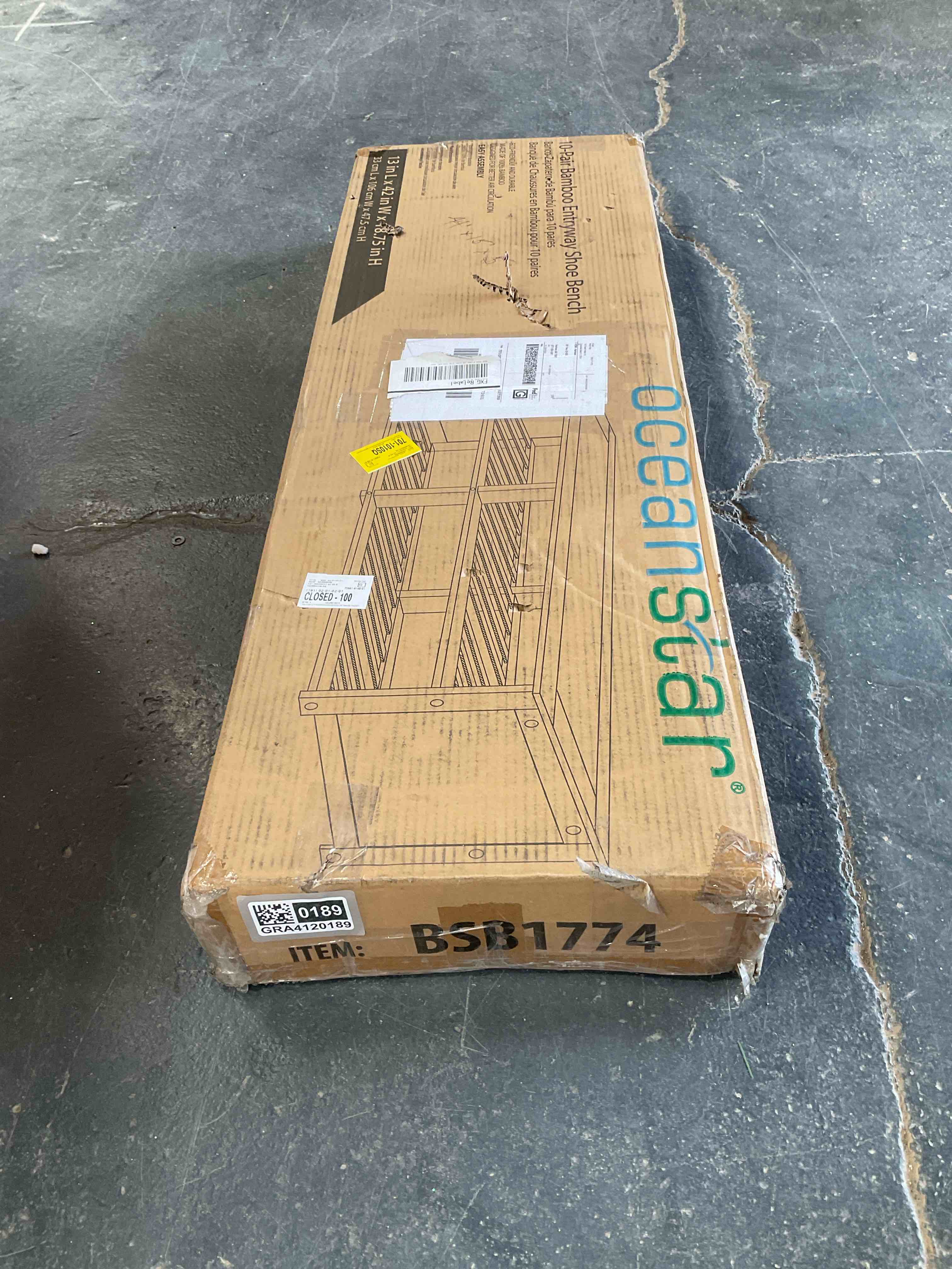 Condition photo showing Good Condition for OCEAN STAR, BAMBOO TEN PAIR, ENTRYWAY, SHOE BENCH