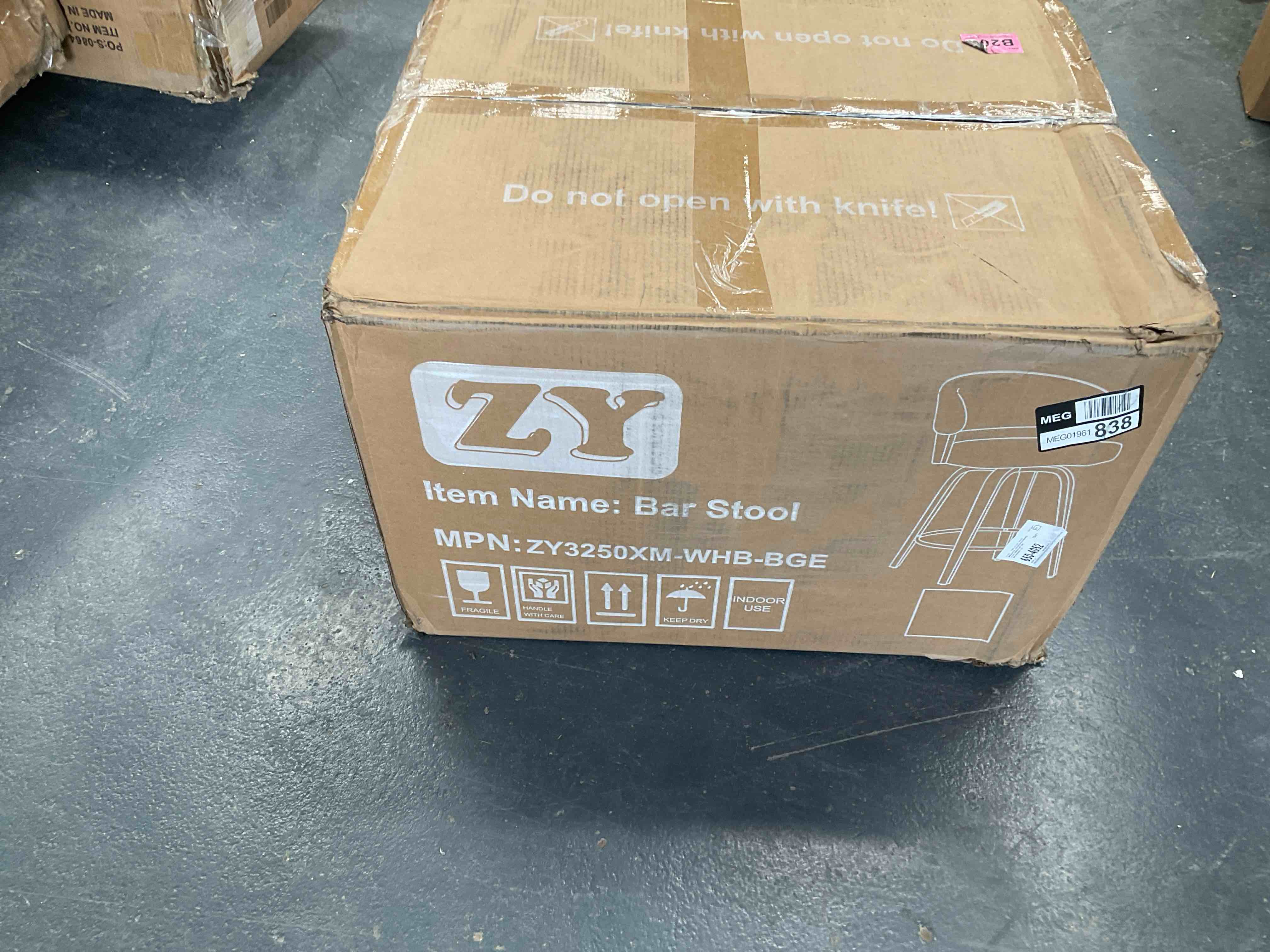 Condition photo showing Good Condition for Swivel Upholstered Counter Stool With Wood Frame