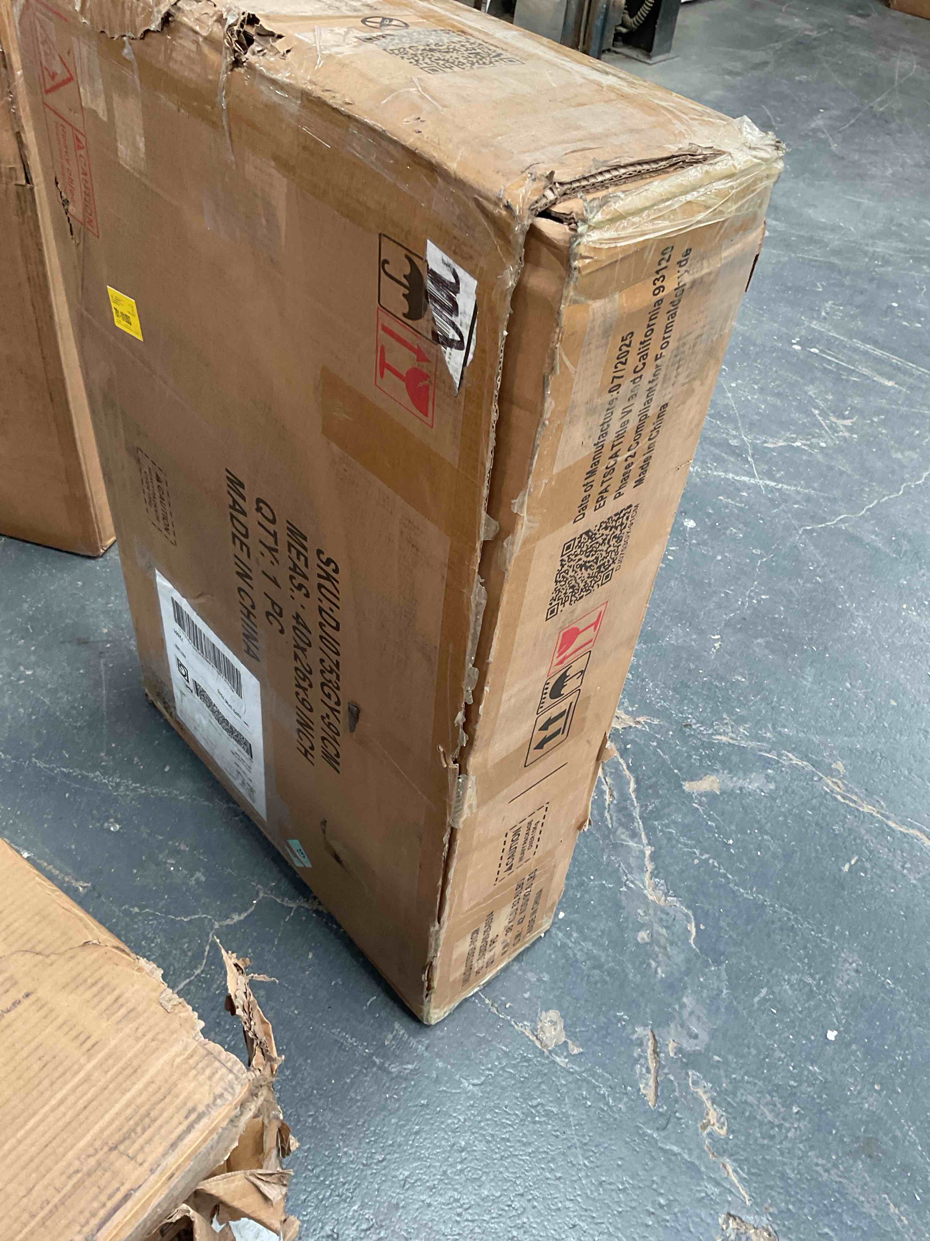 Condition photo showing Good Condition for Bathroom Vanity With Sink, Faucet, Mirror, Sliding Barn Door, And Drawers