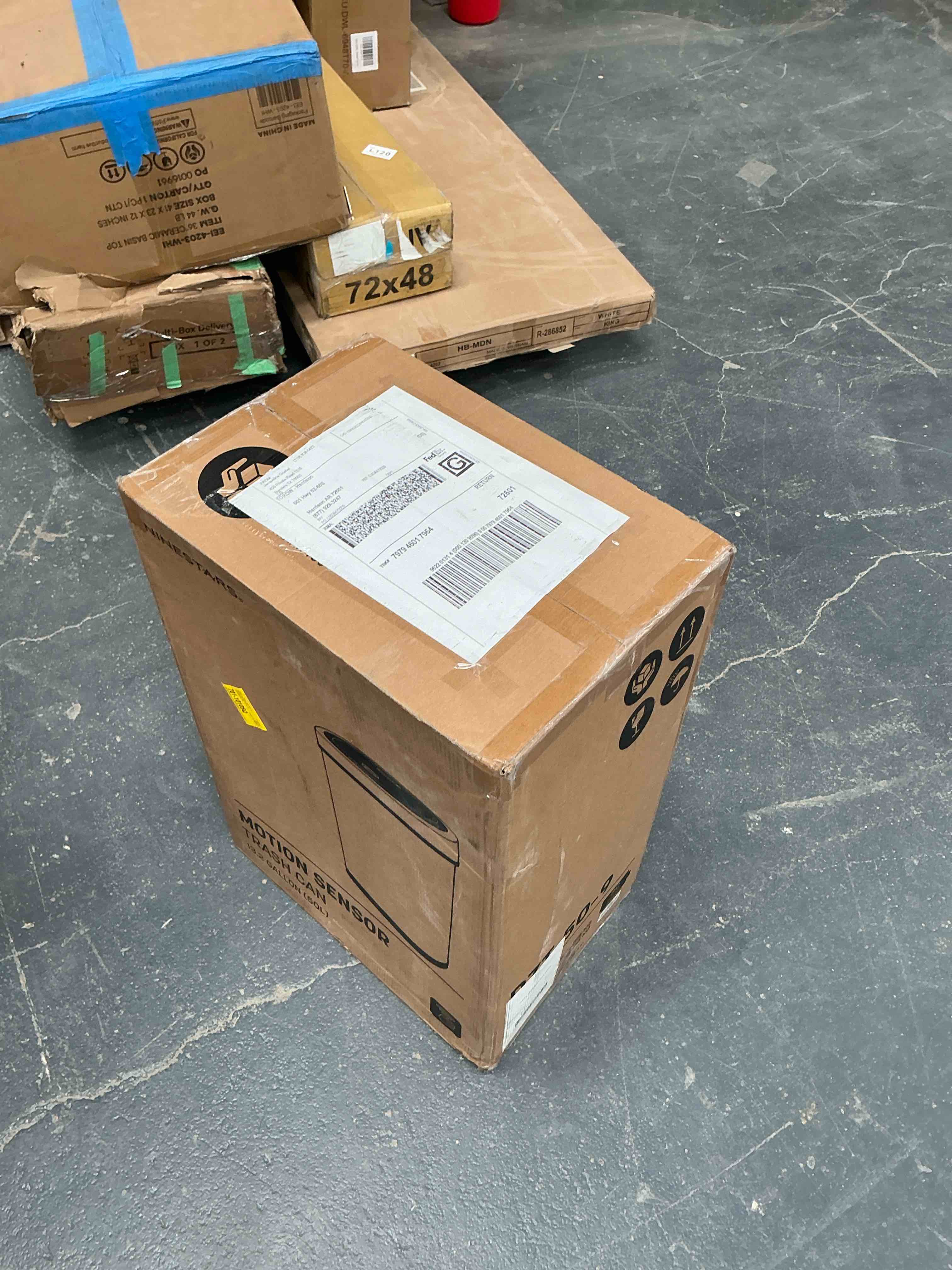 Condition photo showing Good Condition for Nine Stars 13.2 Gallon Stainless Steel Motion Sensor Trash Can