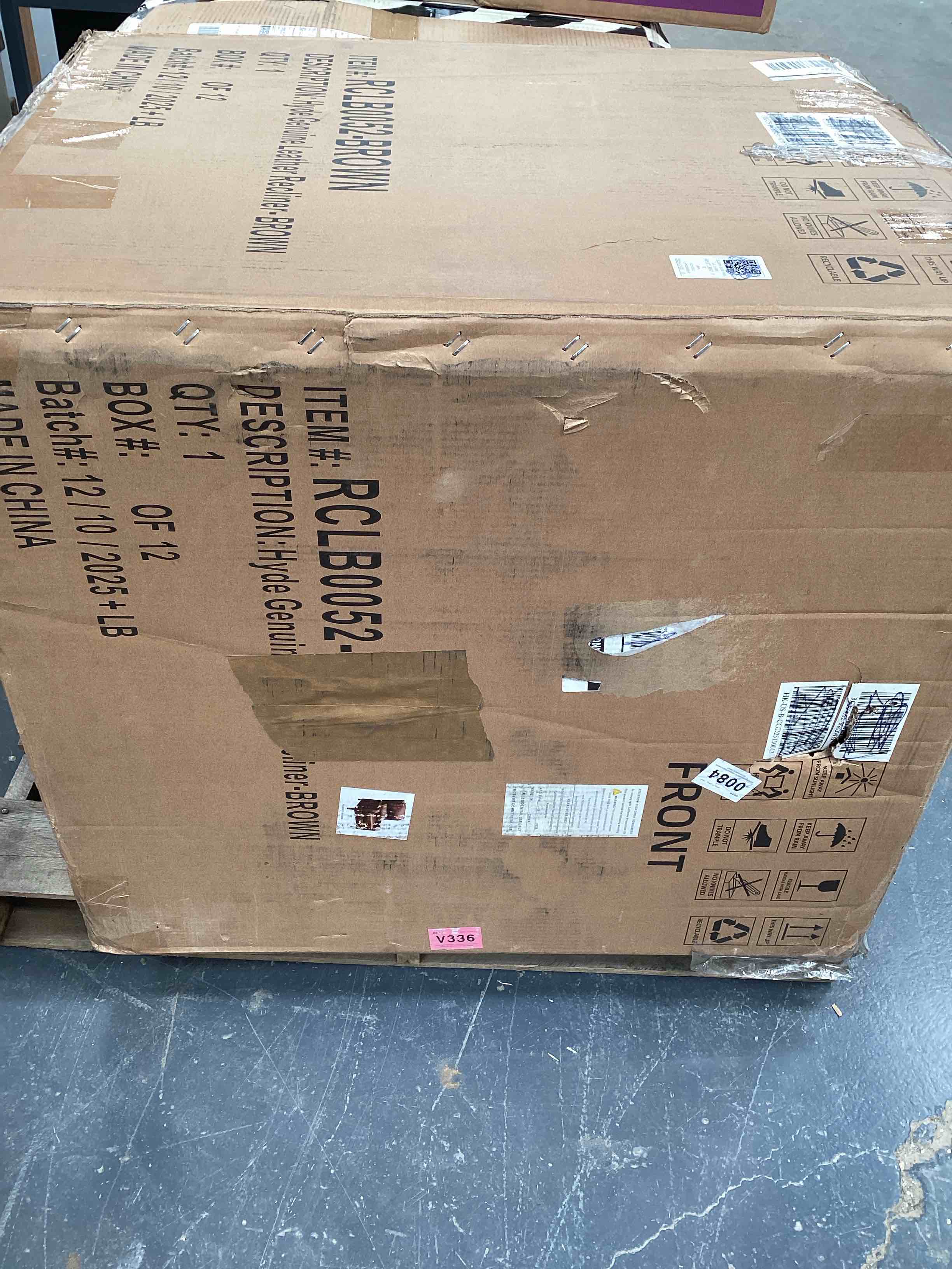 Condition photo showing Good Condition for Beecher Traditional 28.75" Wide Genuine Leather Manual Club Recliner with Solid Wood Legs