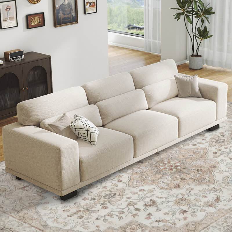 Condition photo showing Good Condition for Modern Sofa With Removable Washable Linen Fabric Cover, Upholstered Couch With Deep Seats And Wide Armrests For Living Room