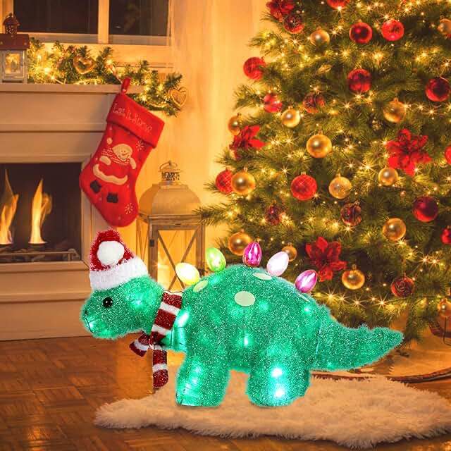 Condition photo showing Good Condition for Christmas dinosaur decoration