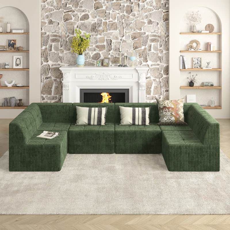 Sectional Sofa | Modern Minimalist Terrycloth Sleeper | Space-Efficient for Living Room/Bedroom | Black | Foam