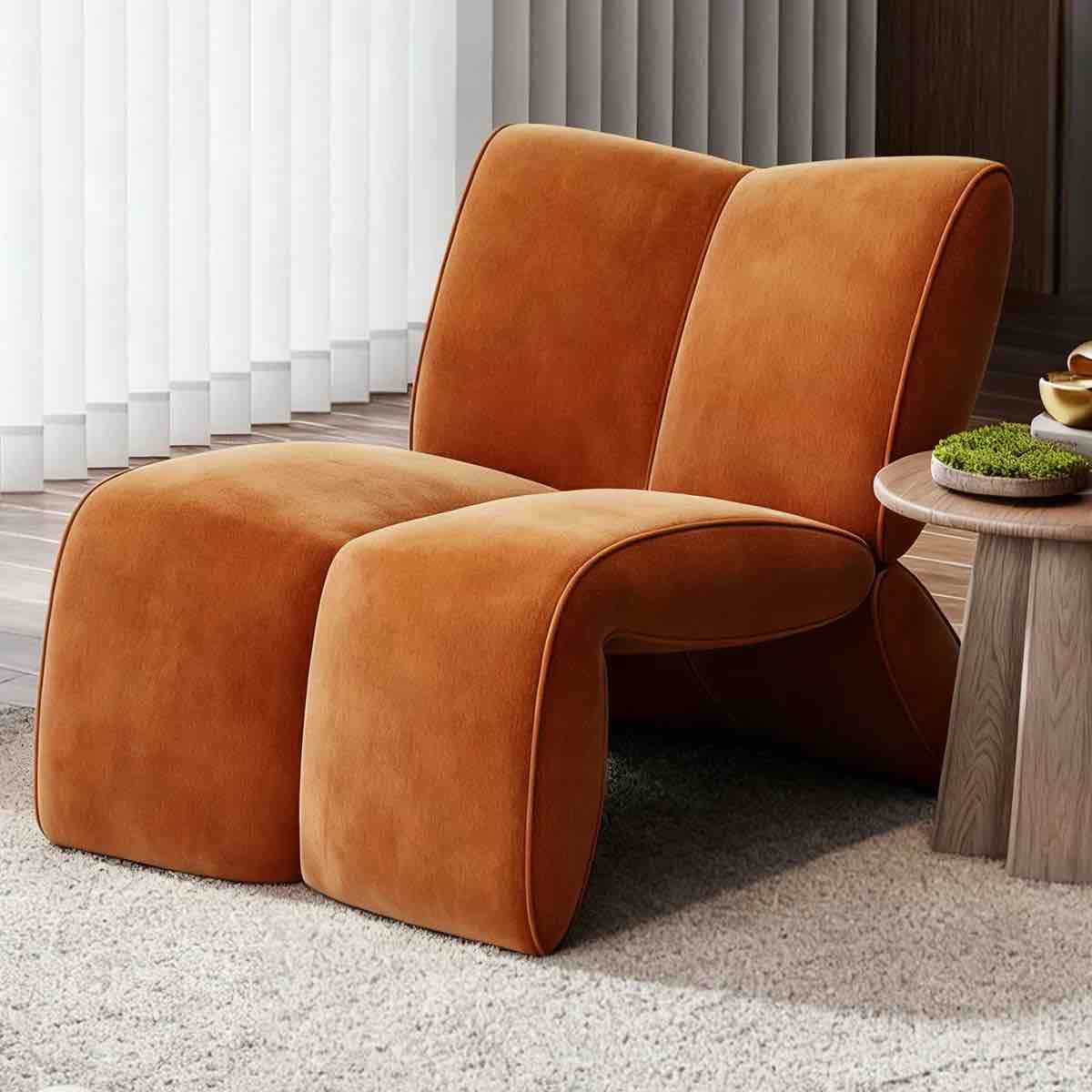 Lazy Sofa Luxury Sofa Chair Simple Modern Living Room Leisure Single Chair, Designer Style.