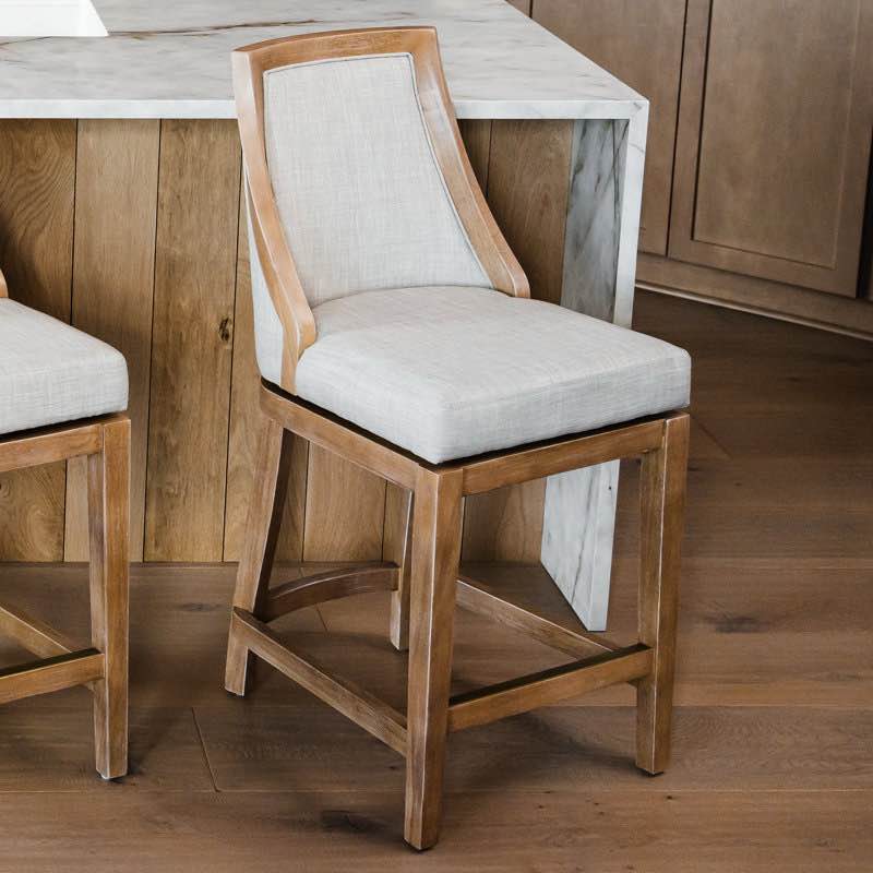 maven lane vienna swivel stool with fabric upholstery