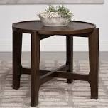 round solid wood end table